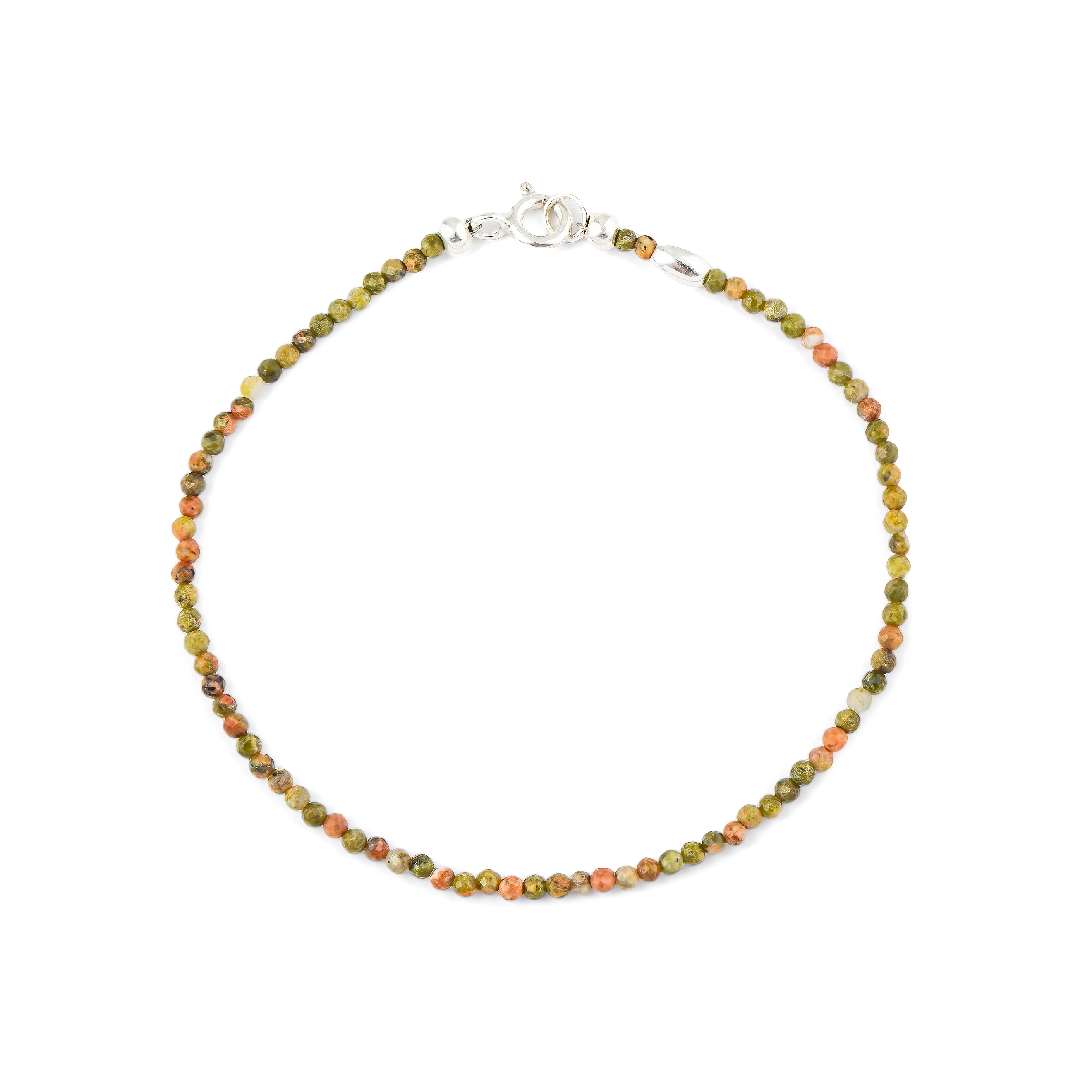 Bracelet made of jasper and silver