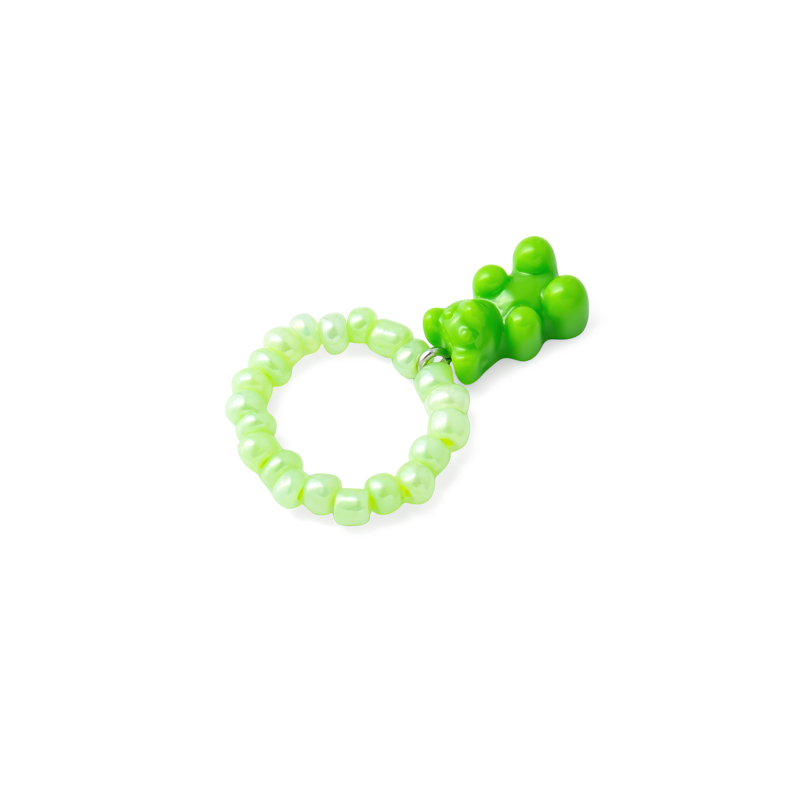 Green ring with a Gummi bear