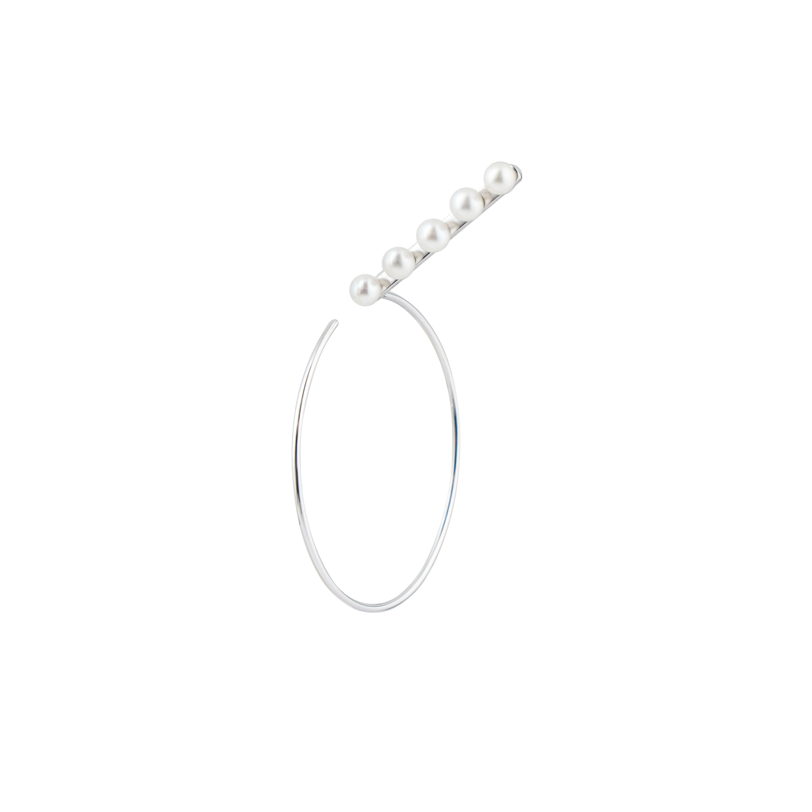 Monoserge made of white gold with pearls