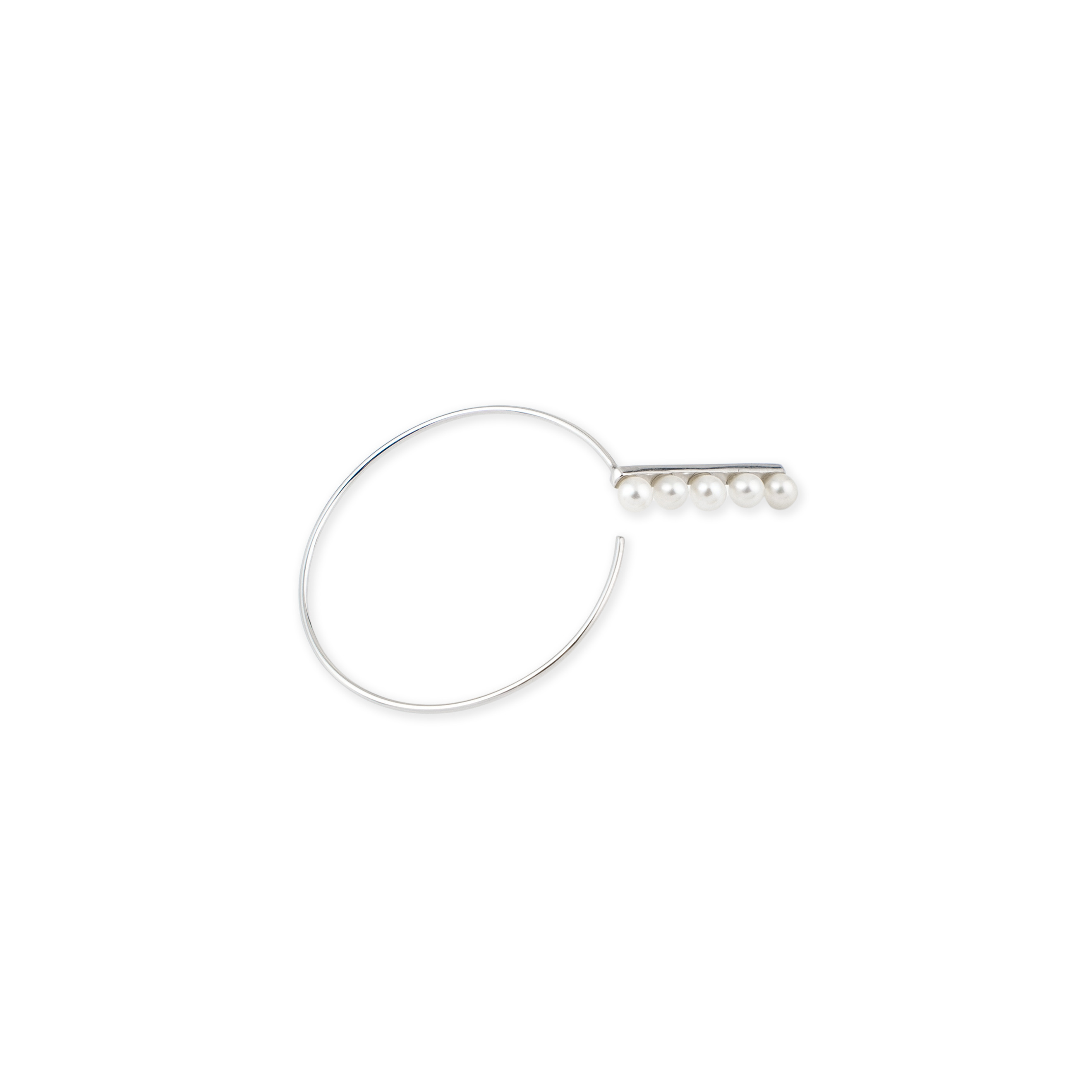 Monoserge made of white gold with pearls