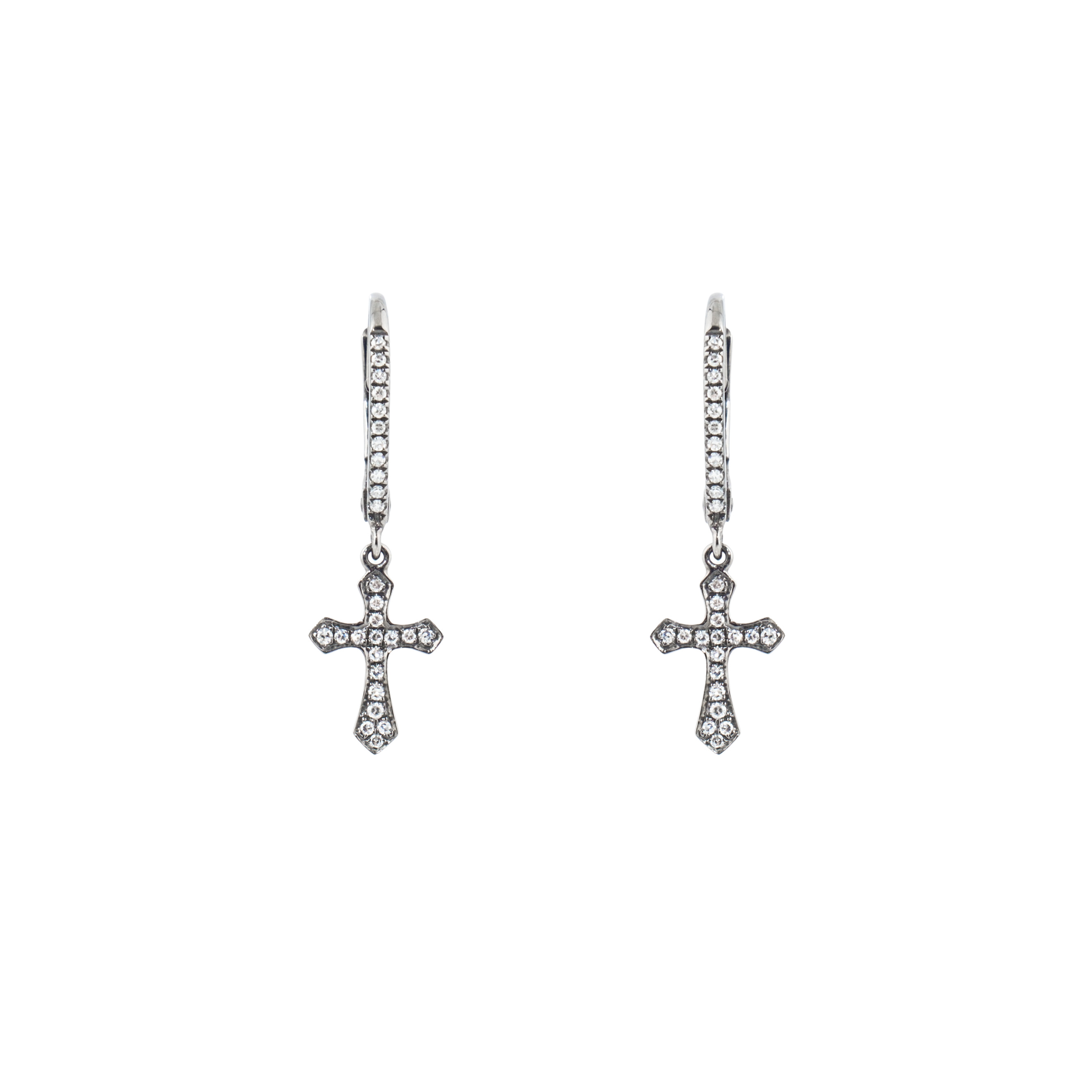 Diamond Cross Earrings
