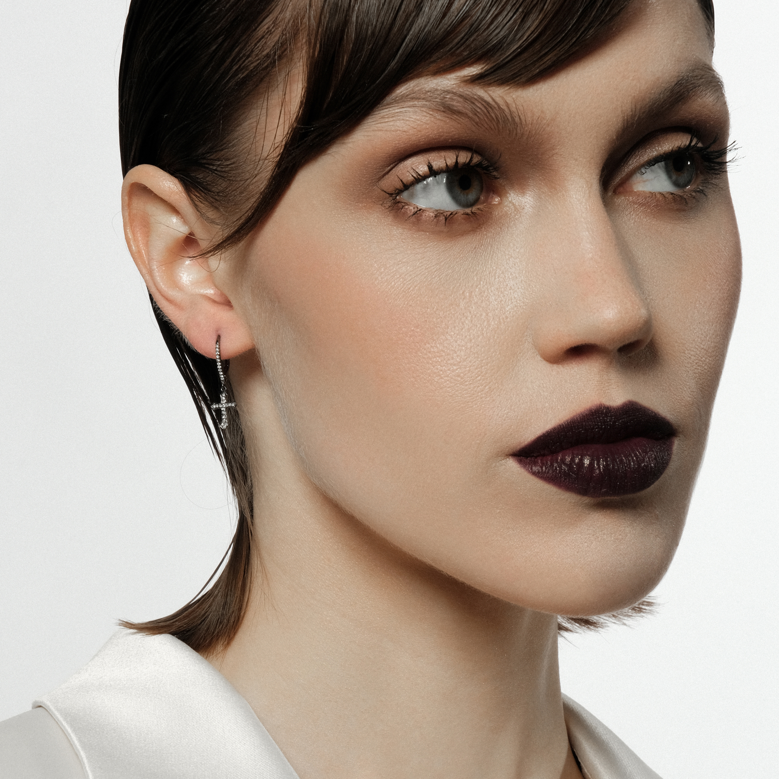 Diamond Cross Earrings