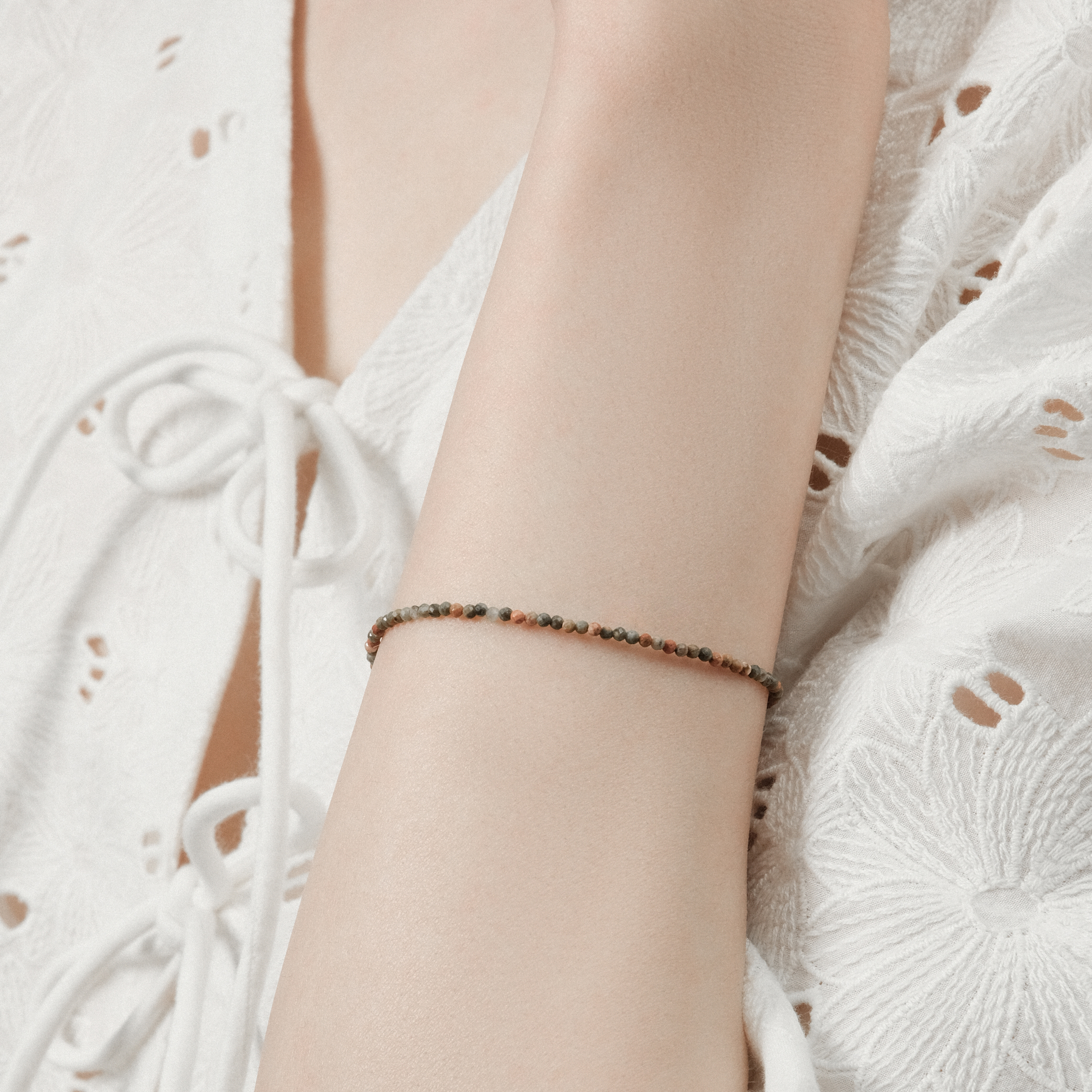 Bracelet made of jasper and silver