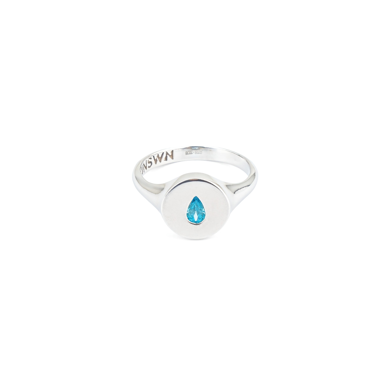Moonswoon Кольцо-печатка из серебра с голубой каплей secrets кольцо из серебра с подвеской каплей из хрусталя