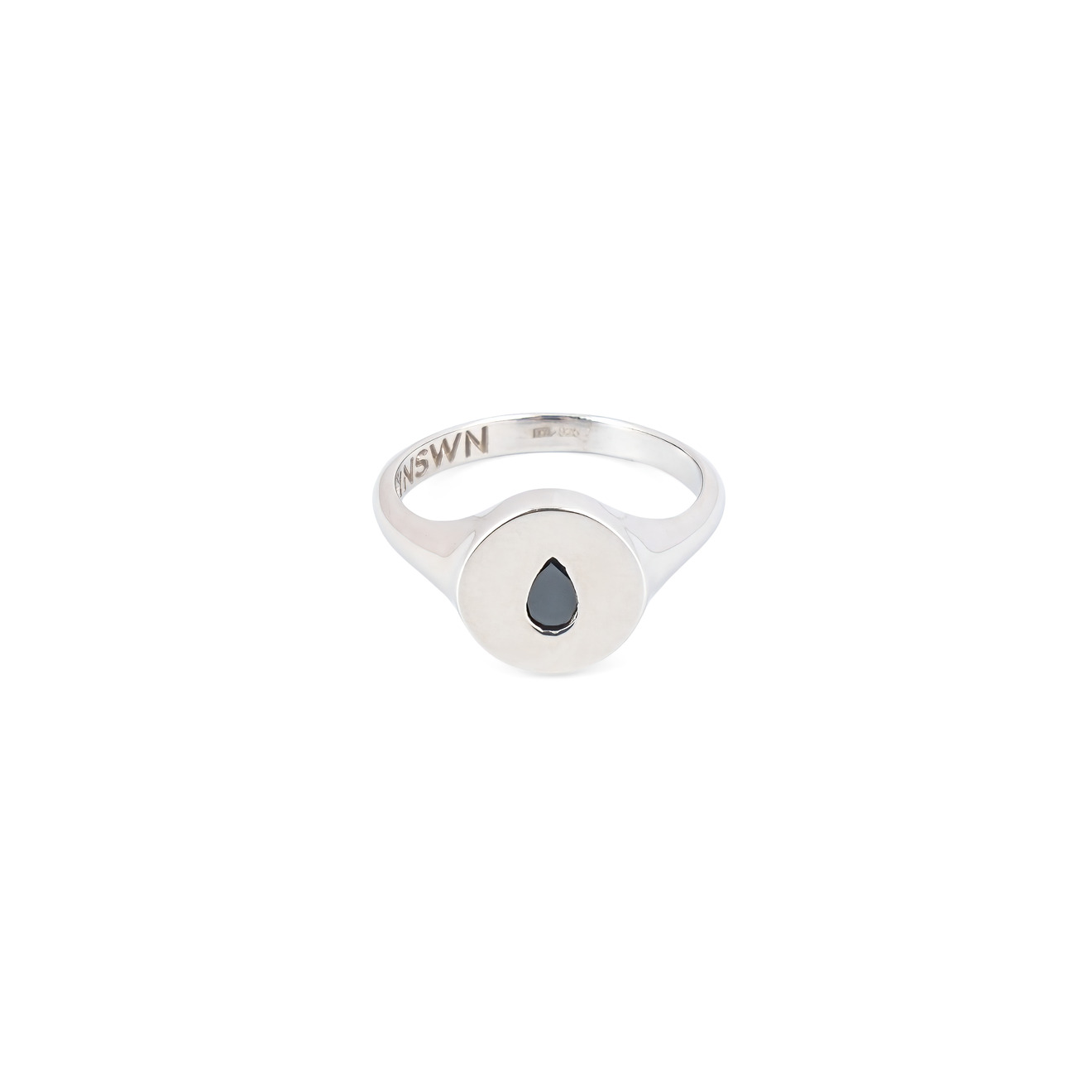 Moonswoon Кольцо-печатка из серебра с черной каплей secrets кольцо из серебра с каплей граната