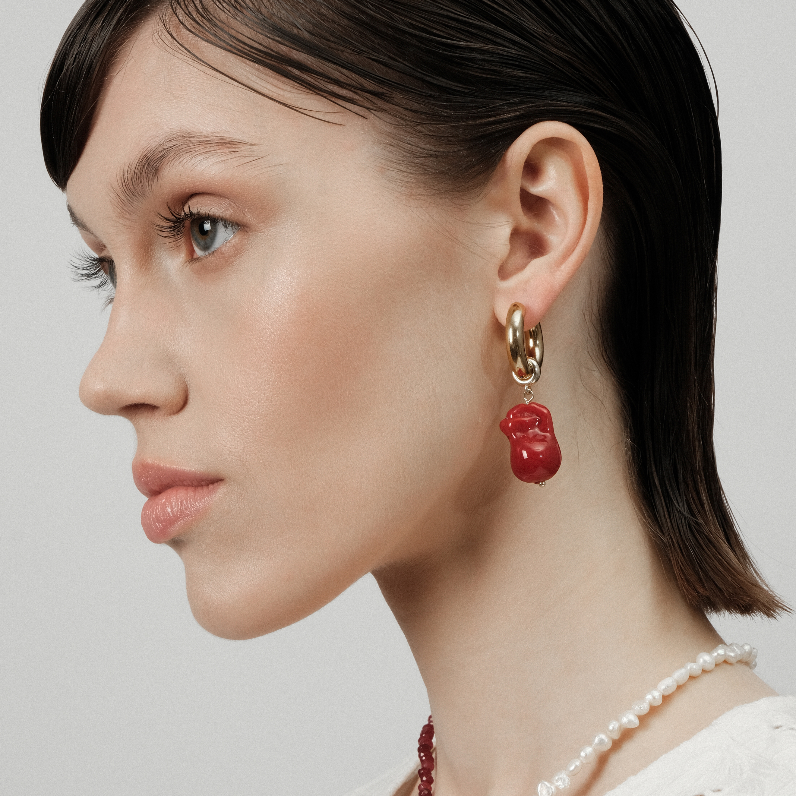 Red Baroque Earring