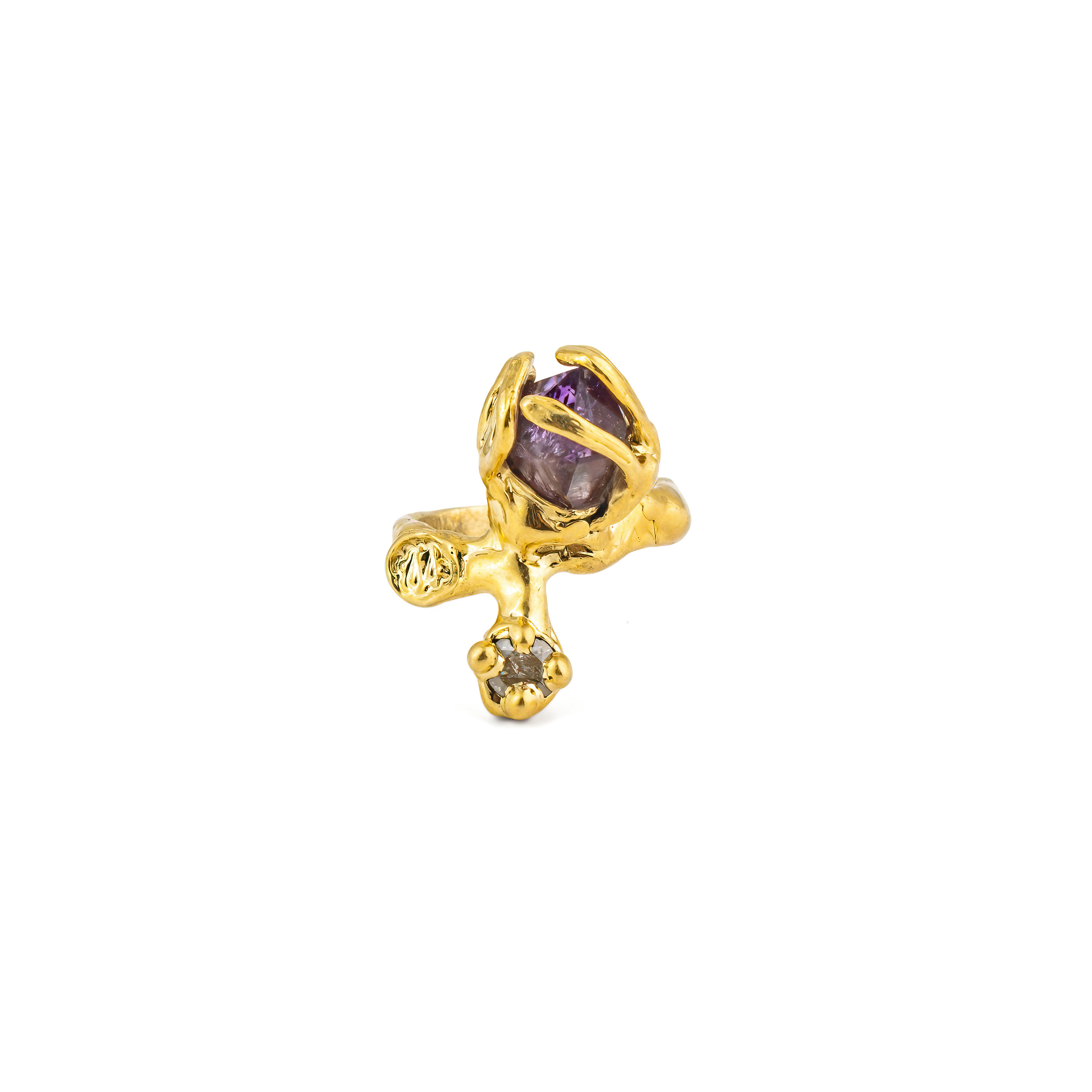 Amethyst Brass Ring
