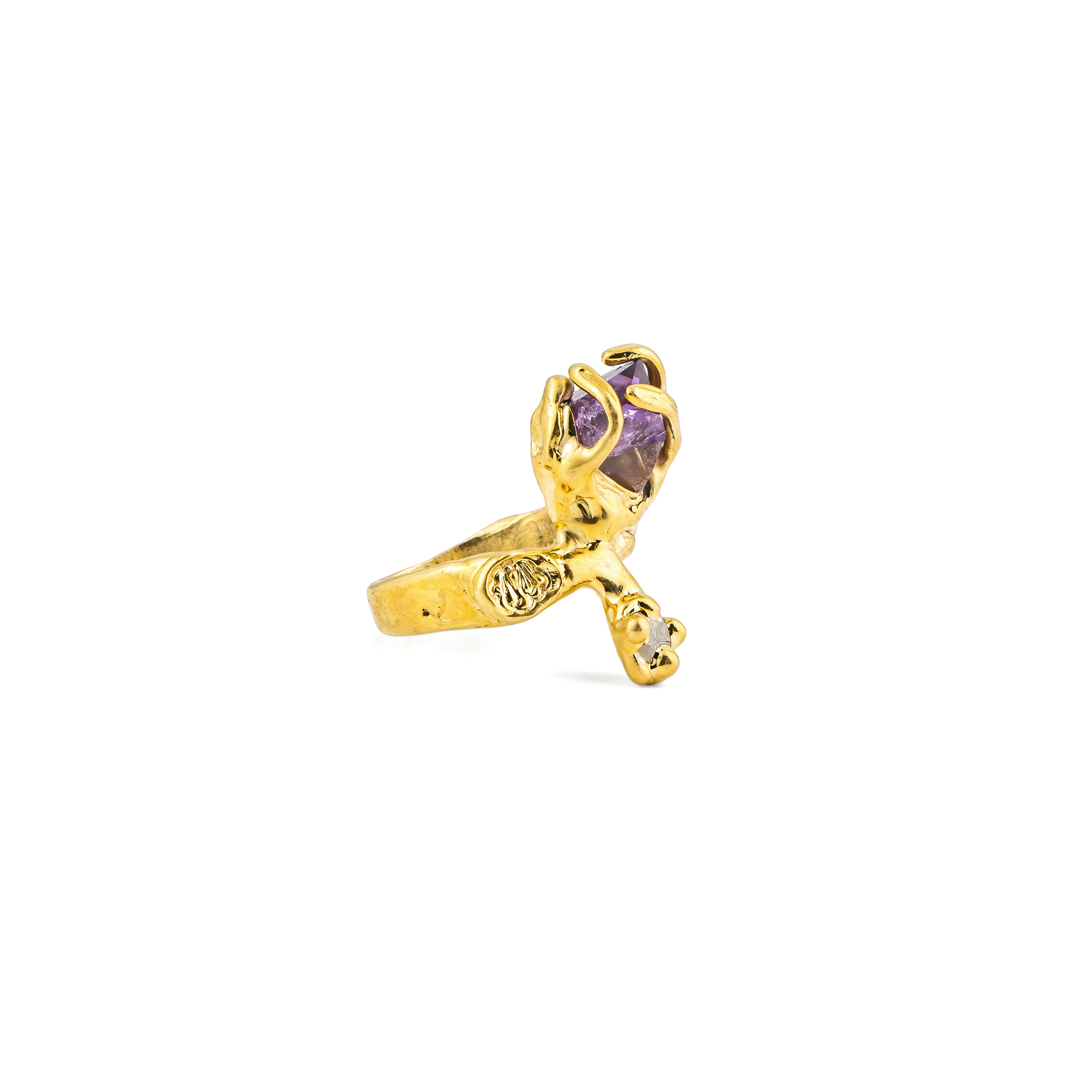 Amethyst Brass Ring