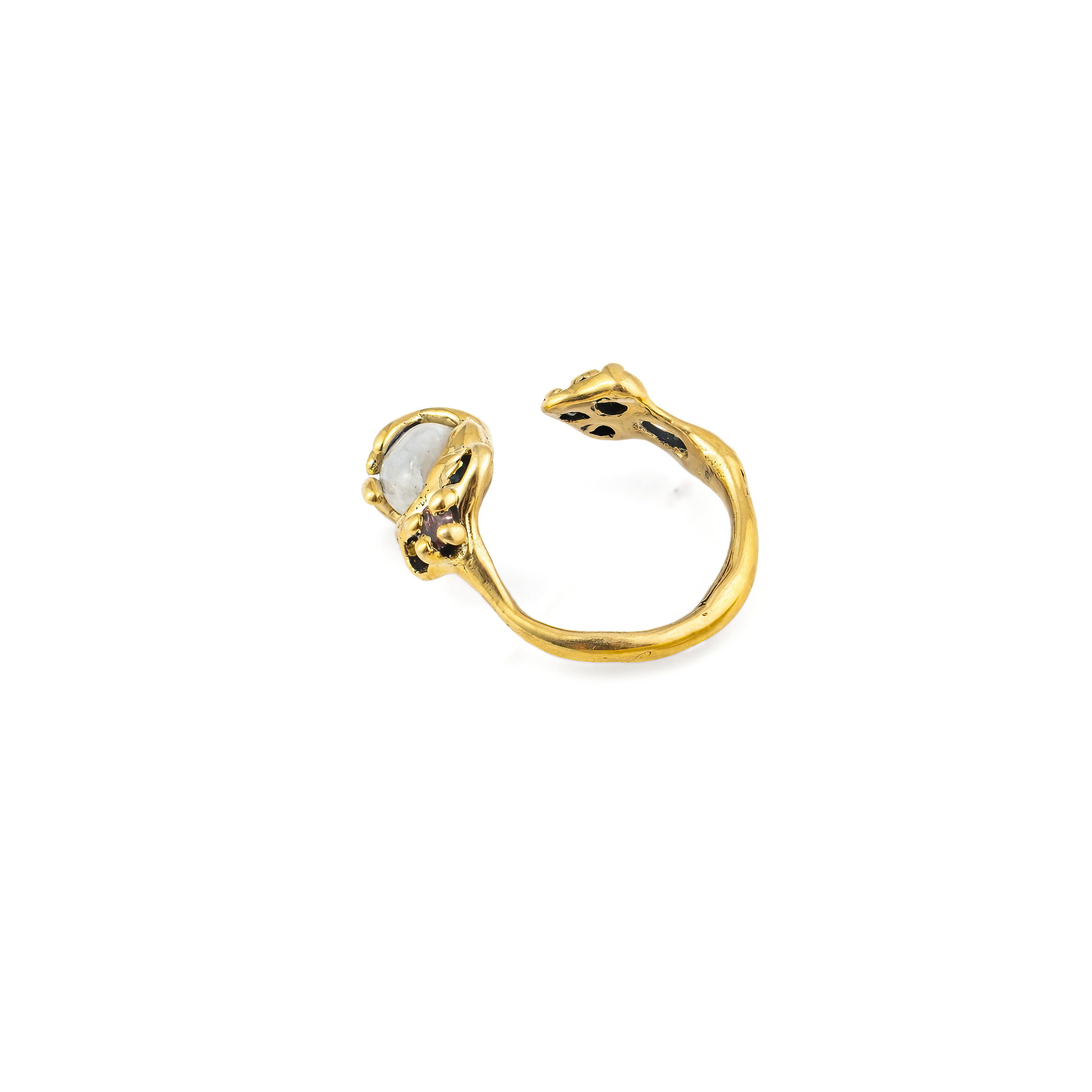 Brass ring with moonstone