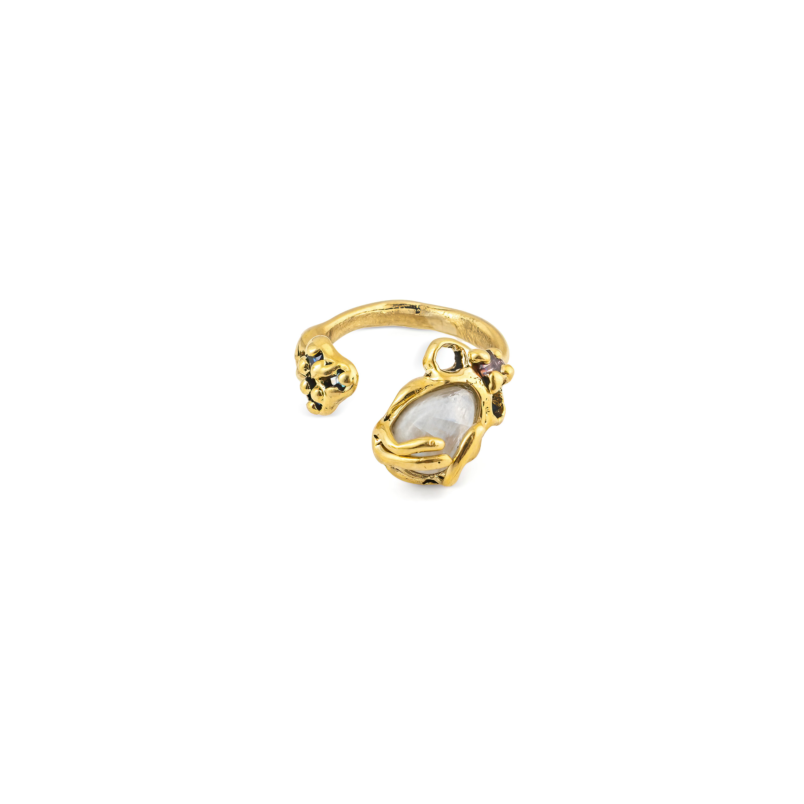 Brass ring with moonstone