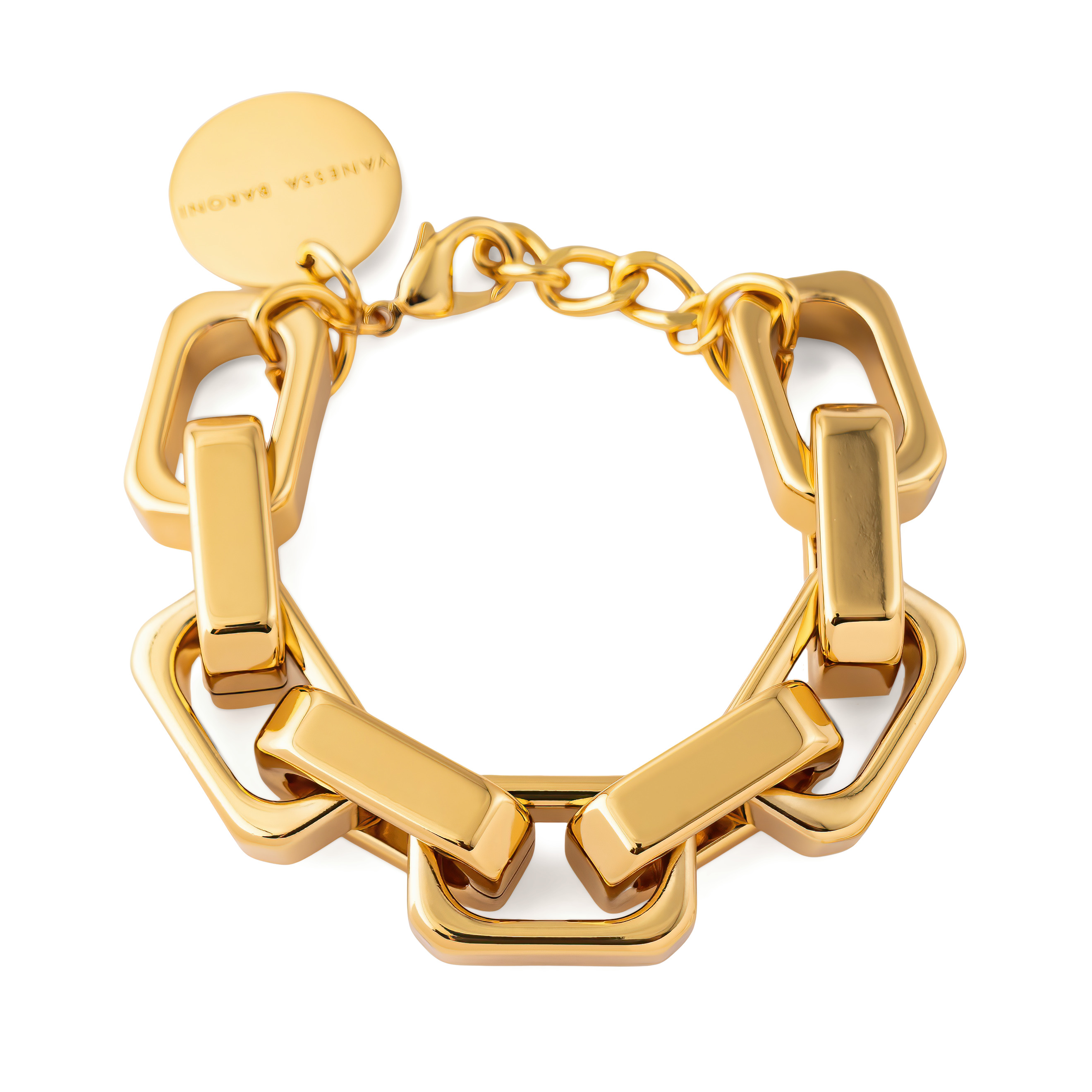 Golden bracelet made of large links