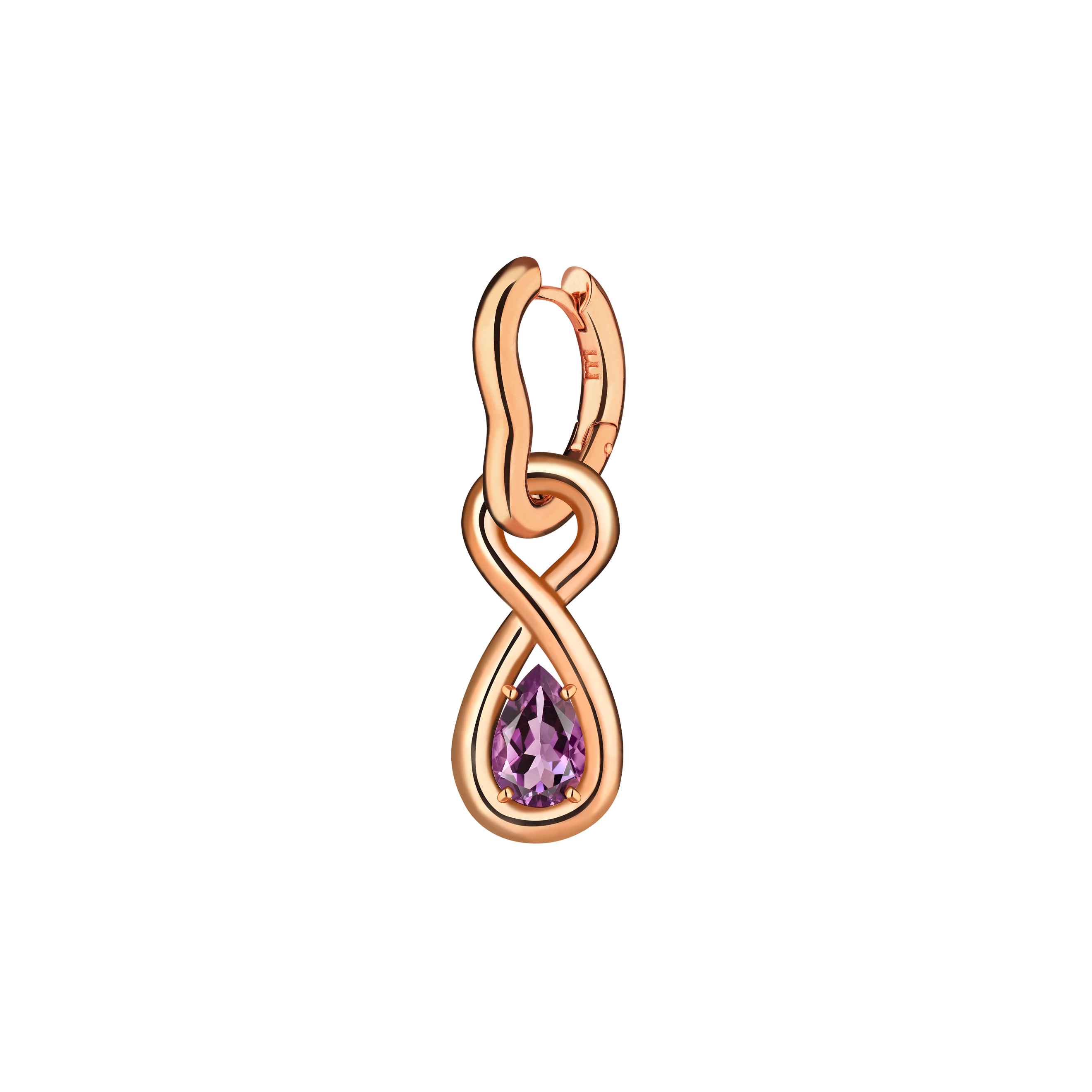 Pendant-loop made of silver, covered with rose gold
