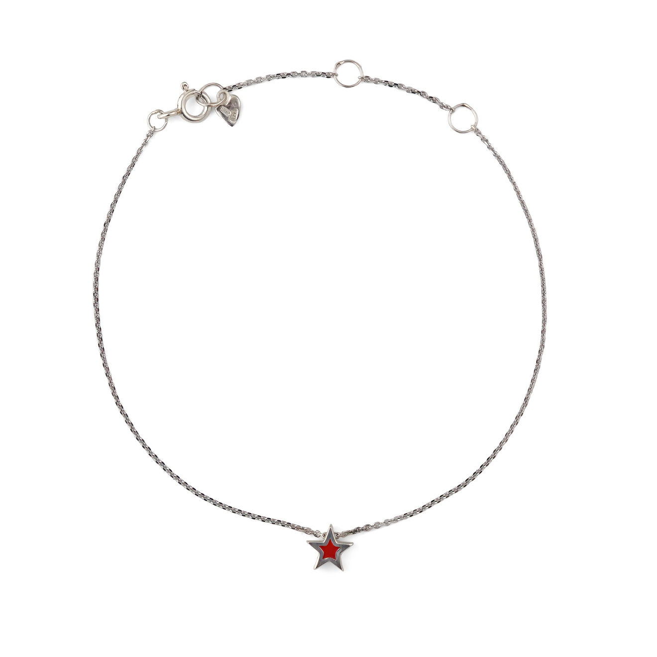 УРА jewelry Браслет со звездой с красной эмалью ура jewelry пусеты сердца из серебра с эмалью