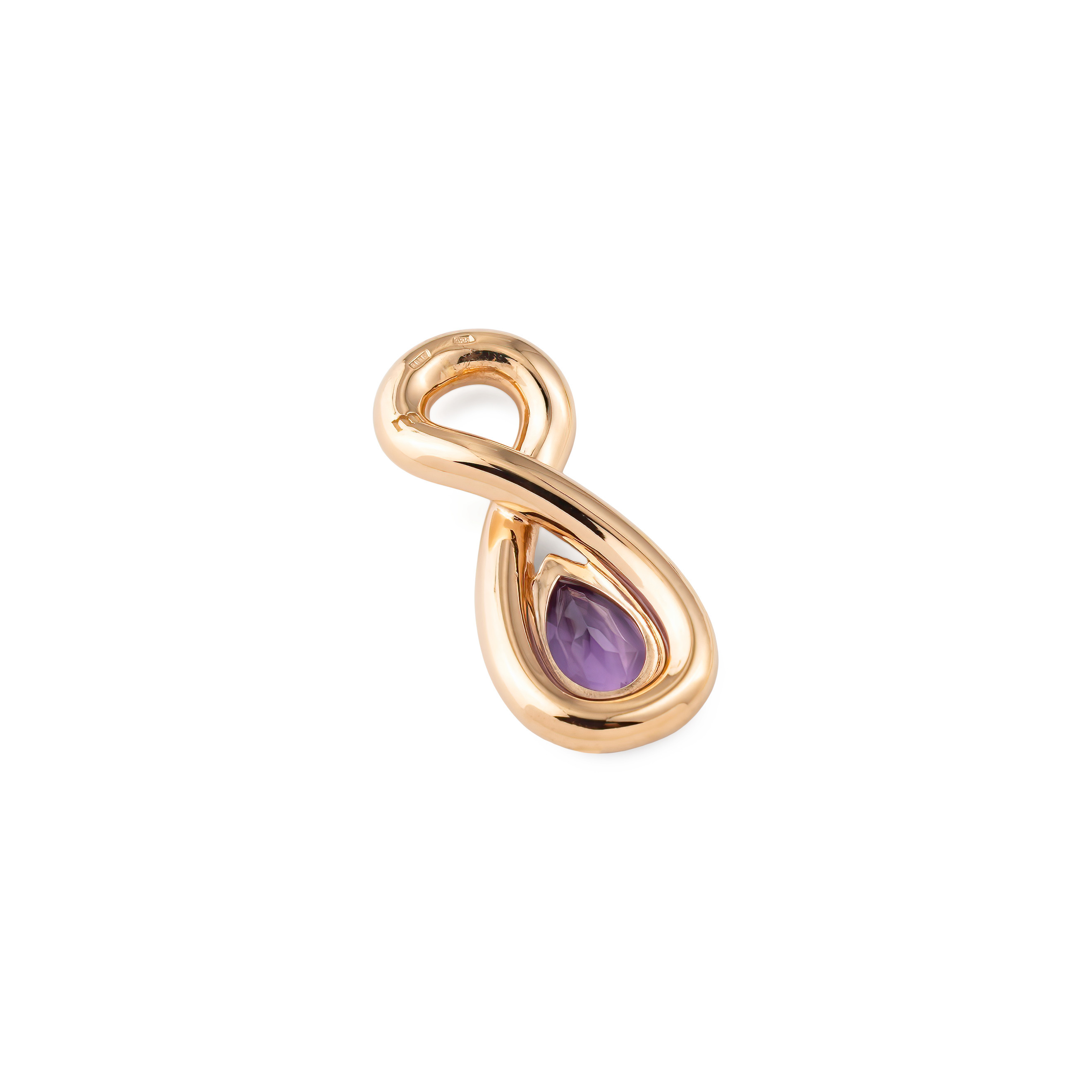Pendant-loop made of silver, covered with rose gold