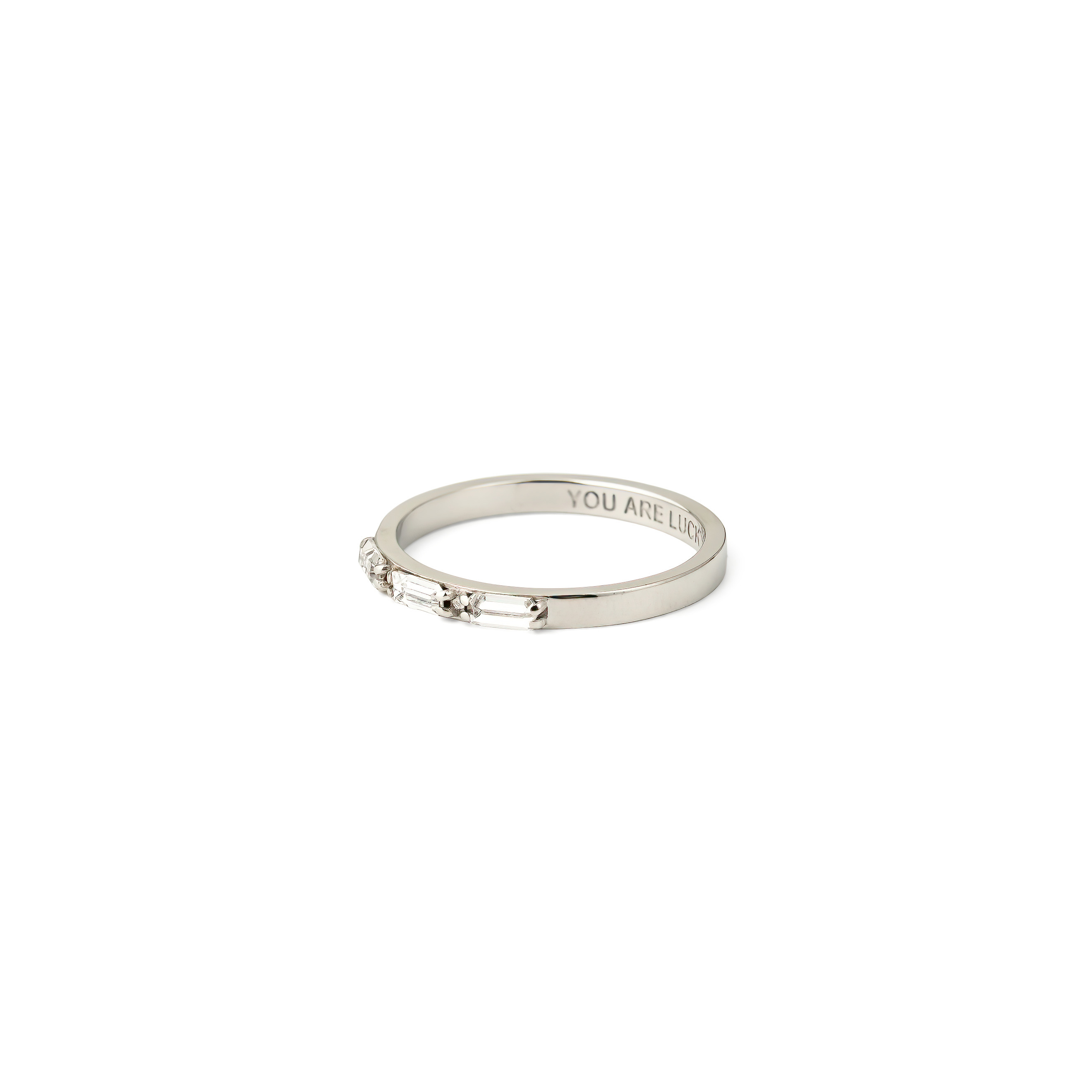 You Are Lucky Ring with Crystals