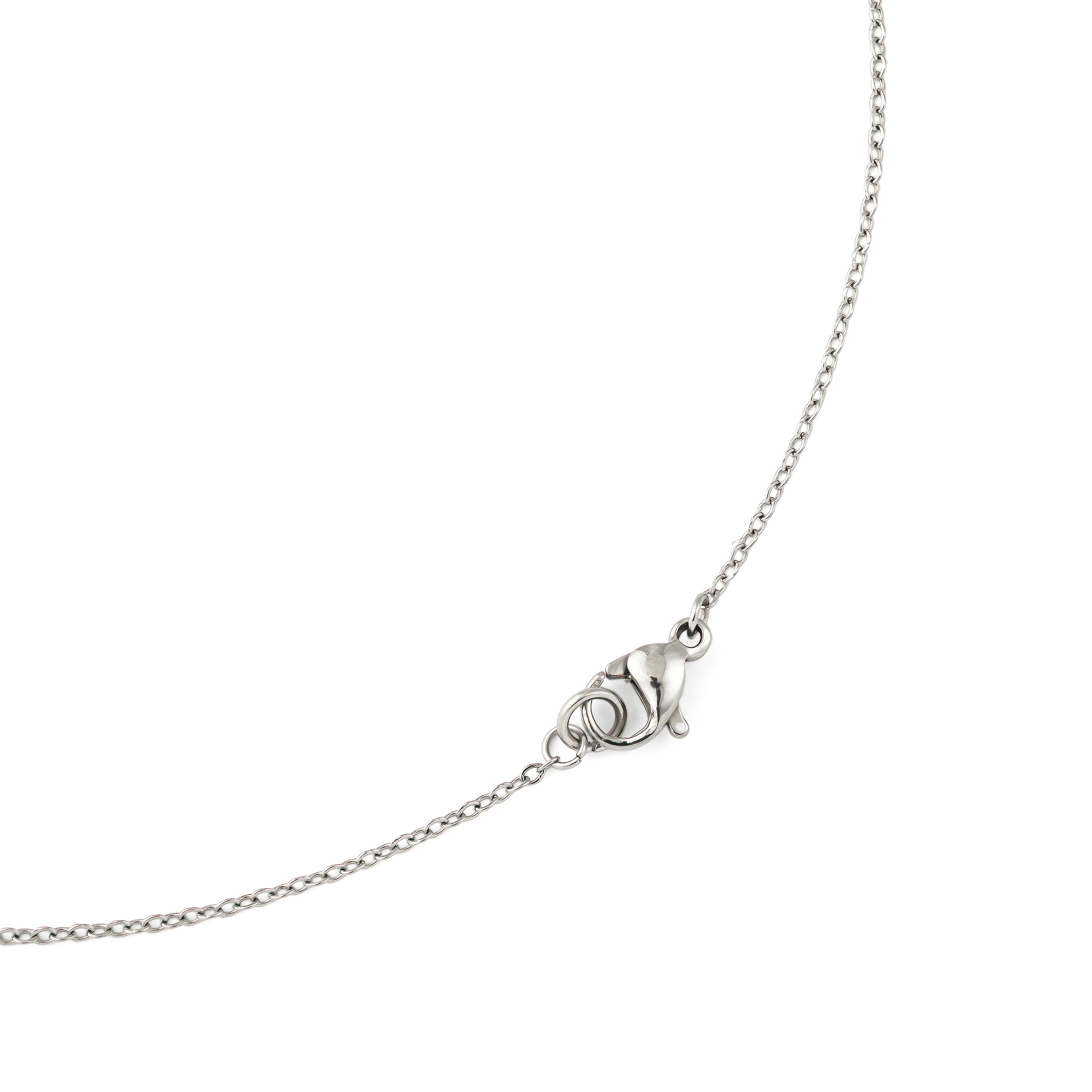Silver necklace with a teddy bear pendant with crystals