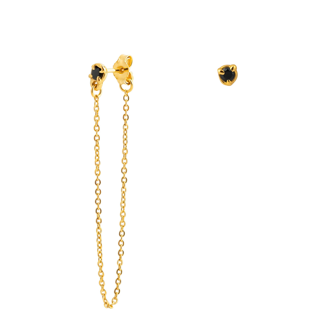 Mineral Weather Пусеты с цепочкой из латуни