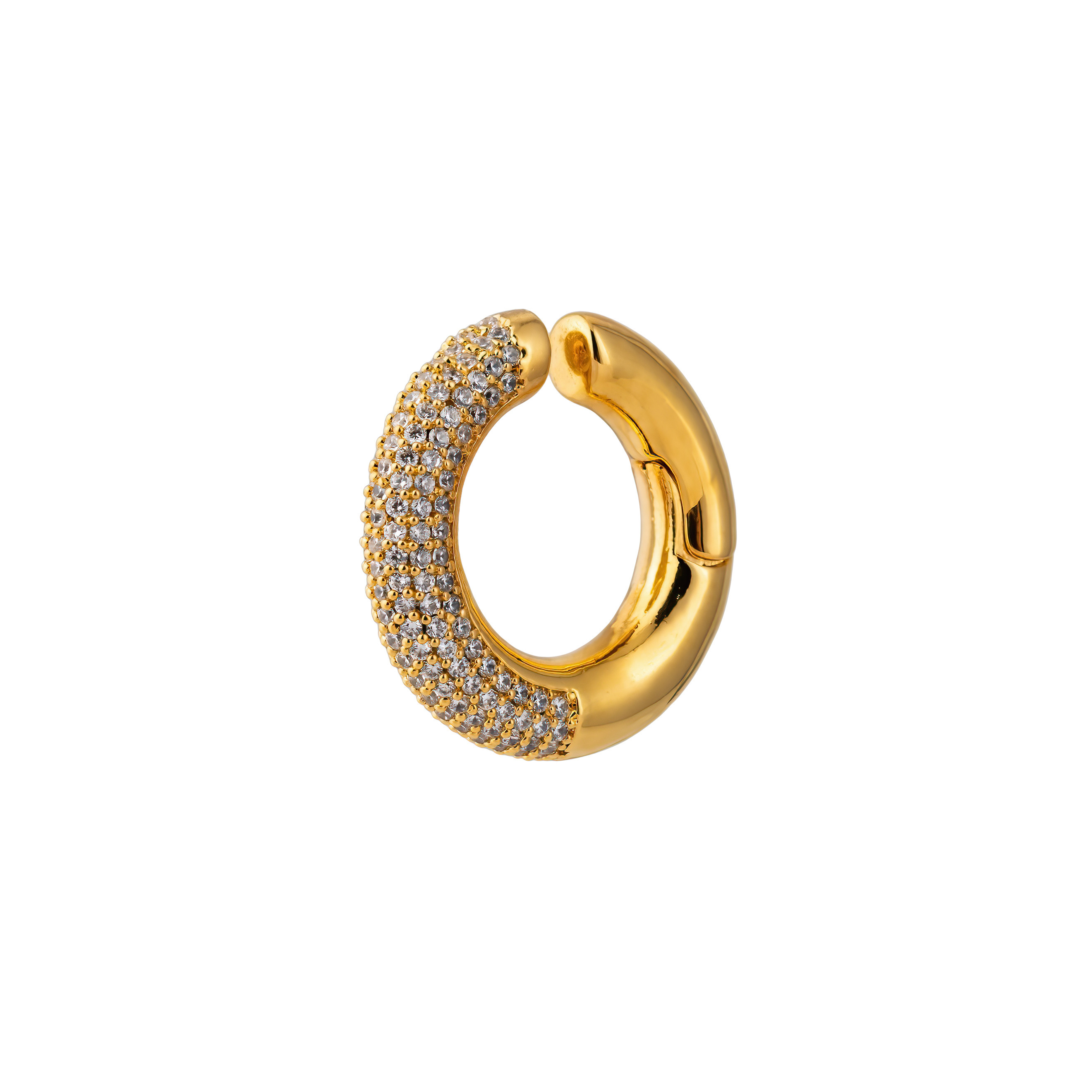 ear cuff with transparent crystals