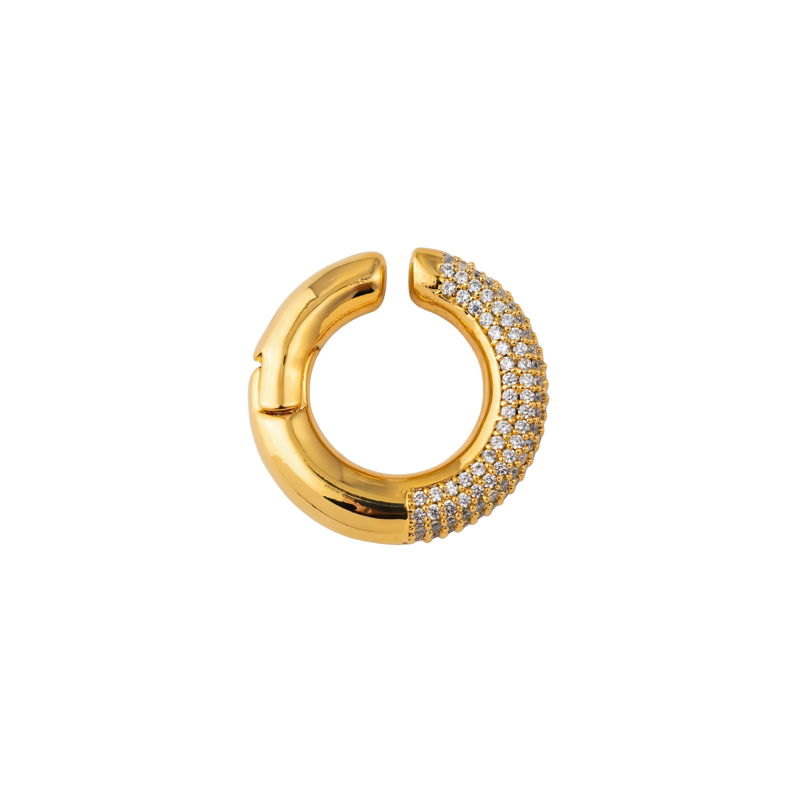 ear cuff with transparent crystals