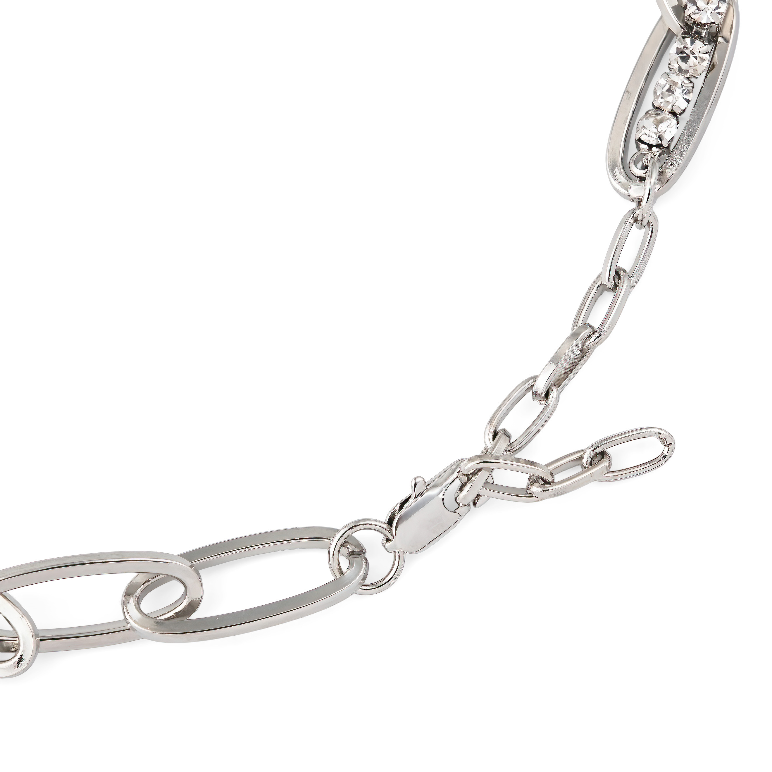 Double necklace-chain with crystals