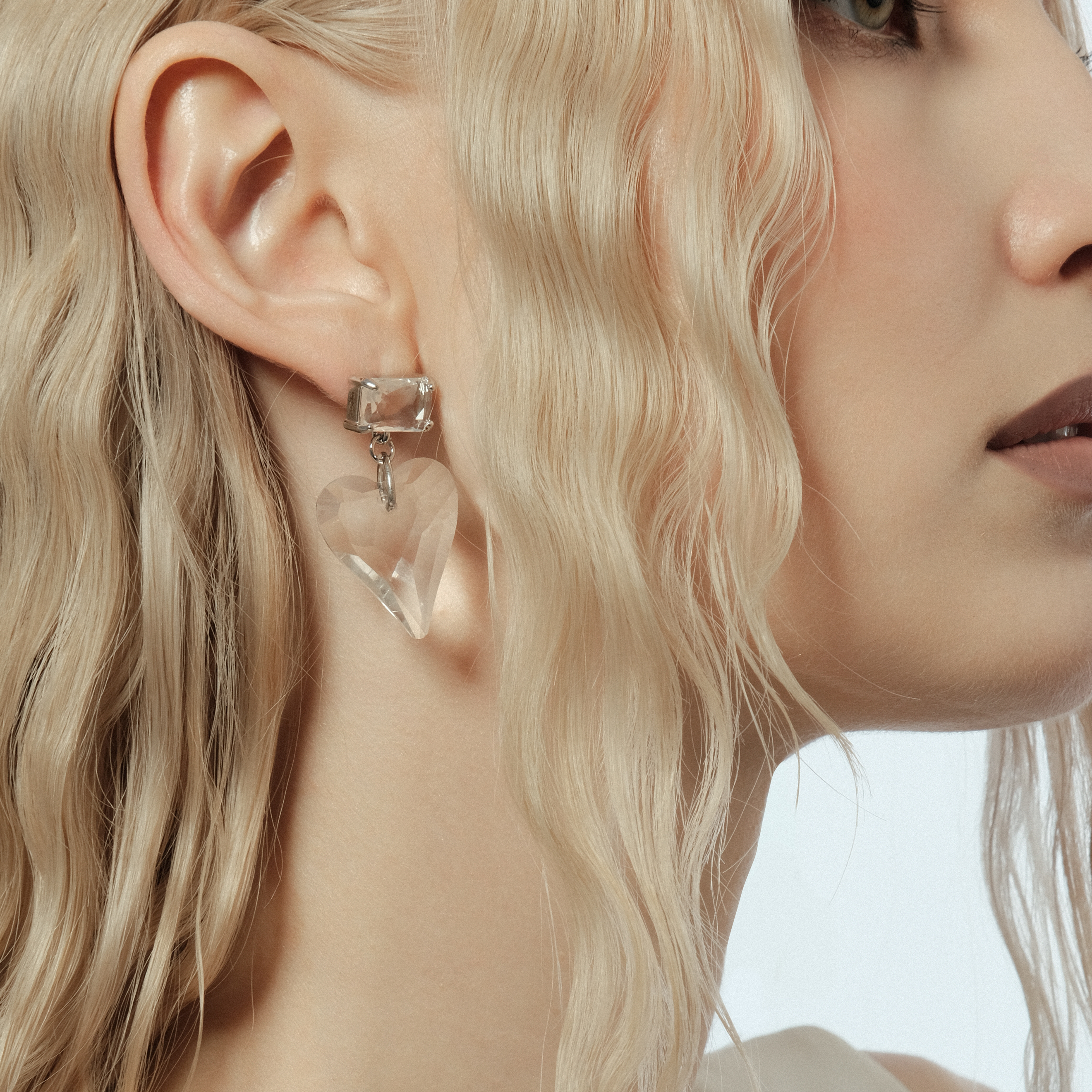 earrings with crystal hearts