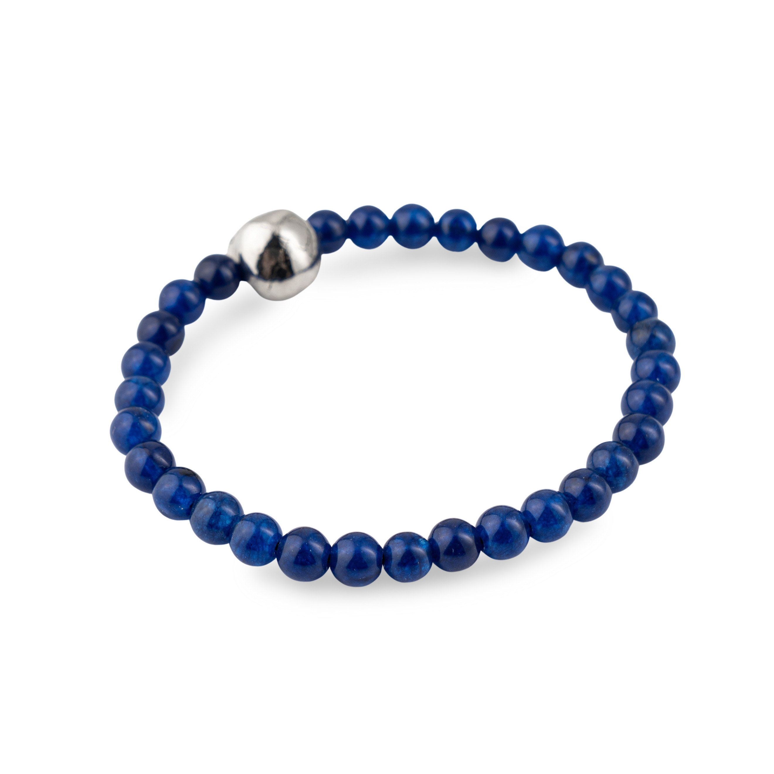 Bracelet made of blue beads with a skull
