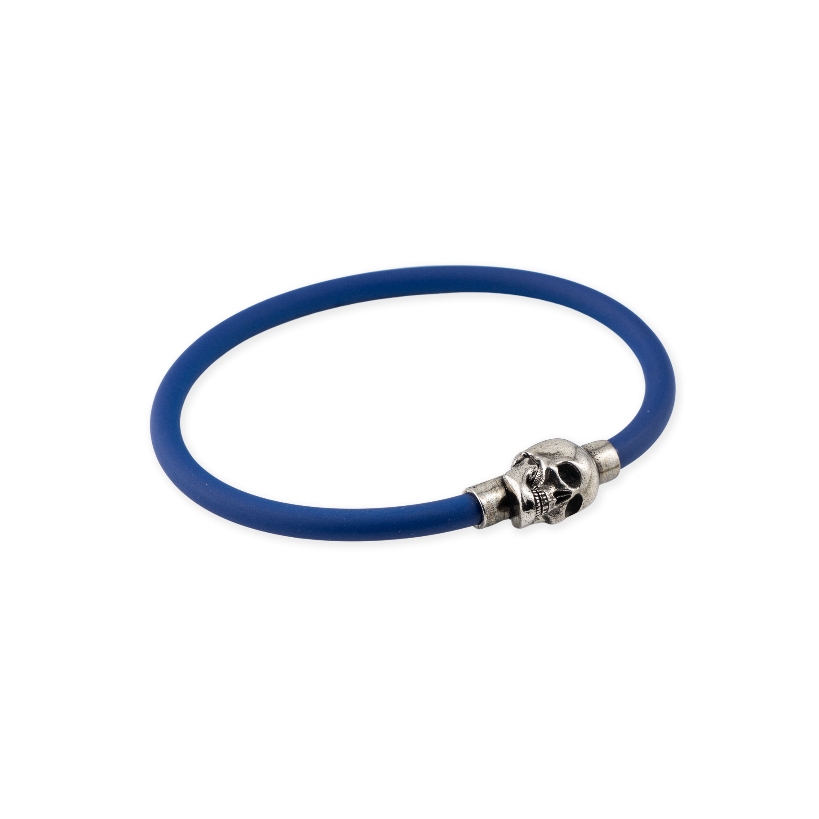 Blue Silicone Skull Bracelet