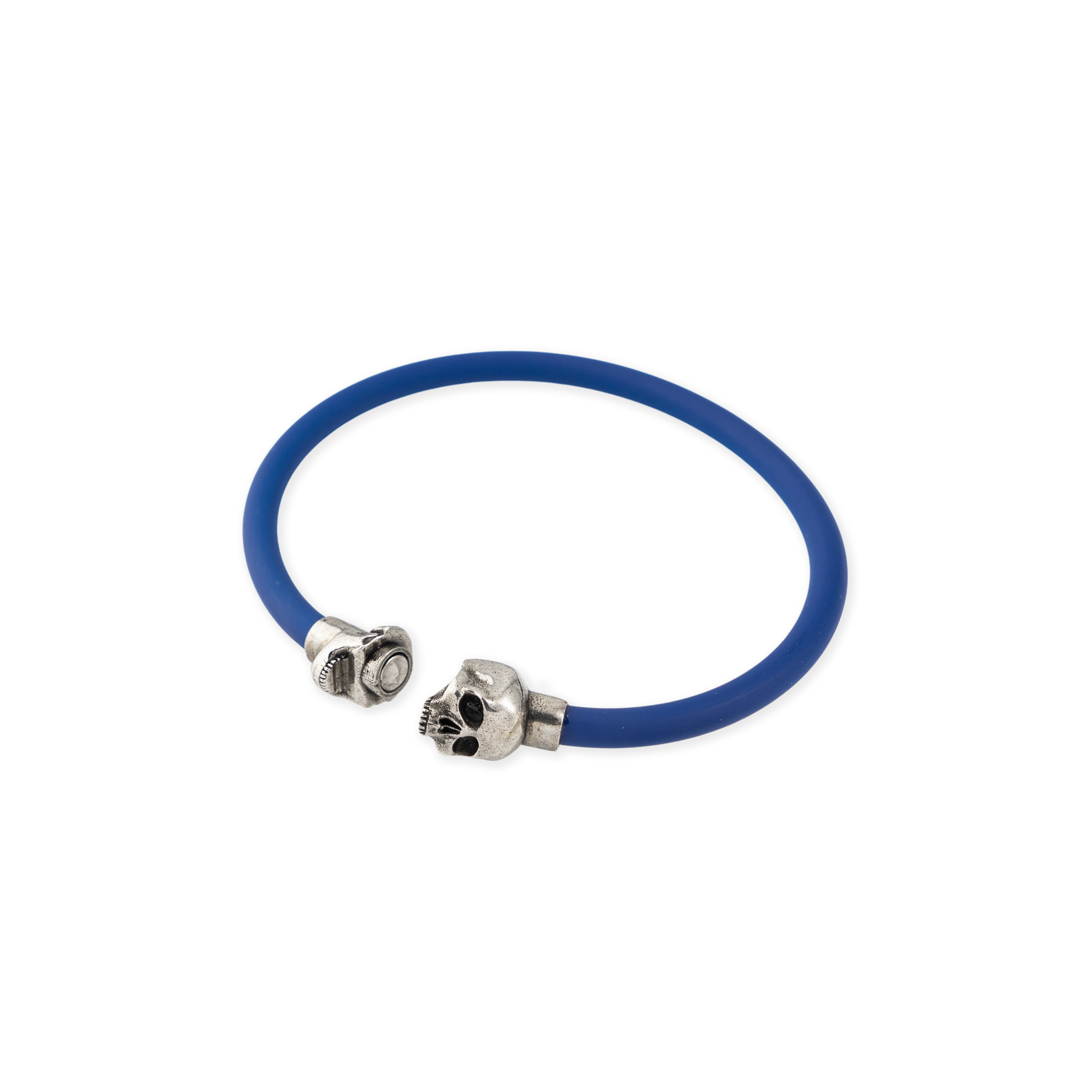 Blue Silicone Skull Bracelet