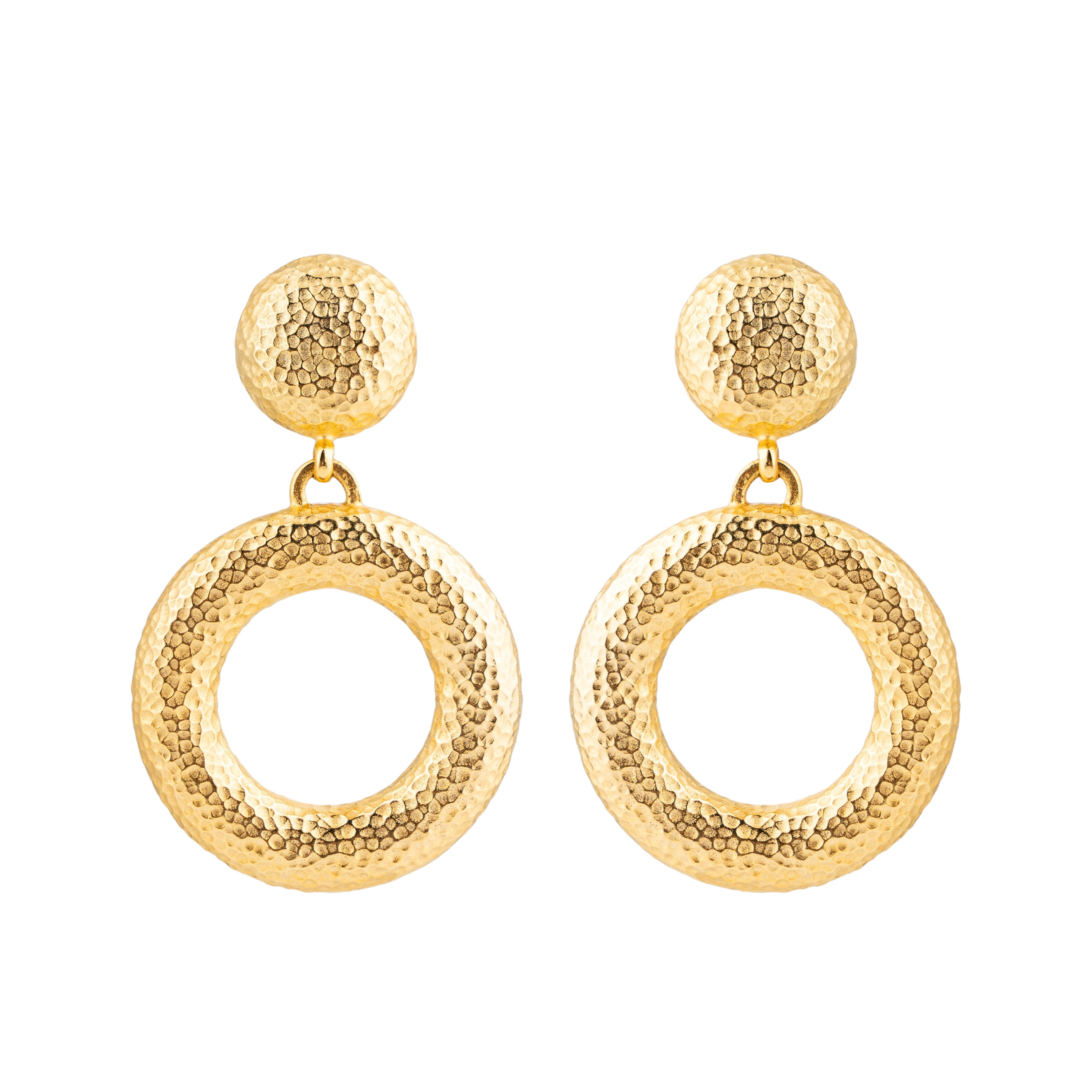 Gold-plated large earrings