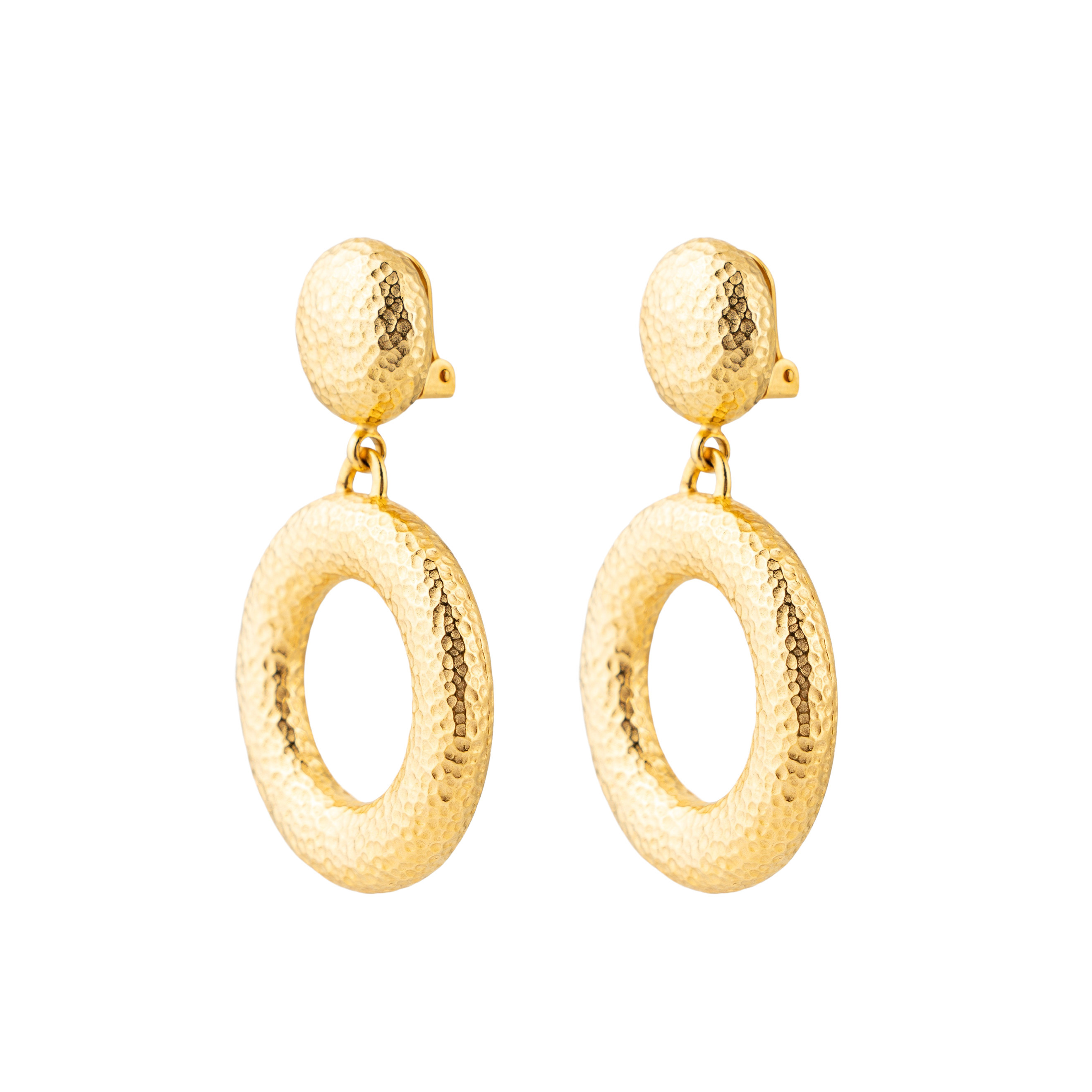 Gold-plated large earrings