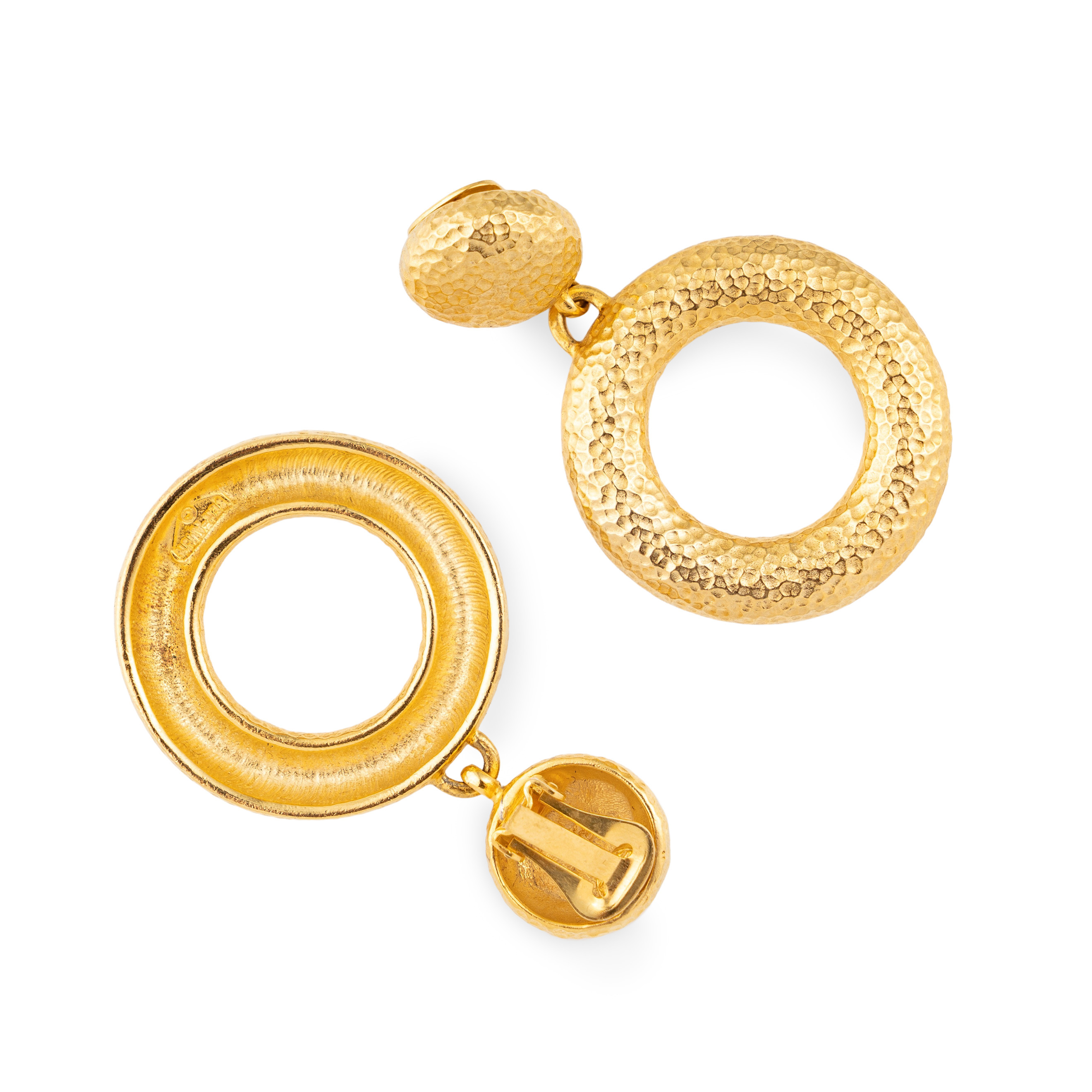Gold-plated large earrings