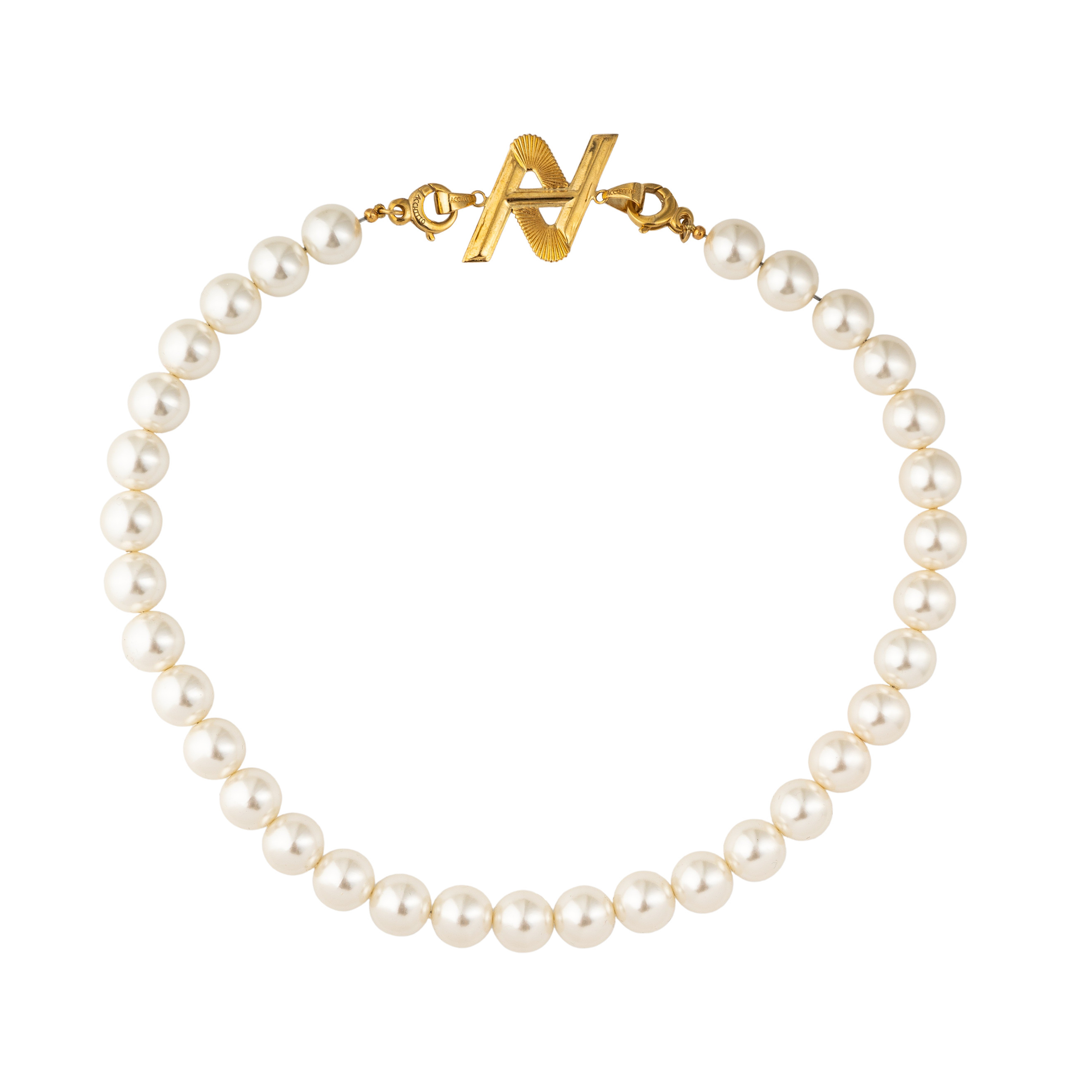 Lily white necklace with a logo double pedant