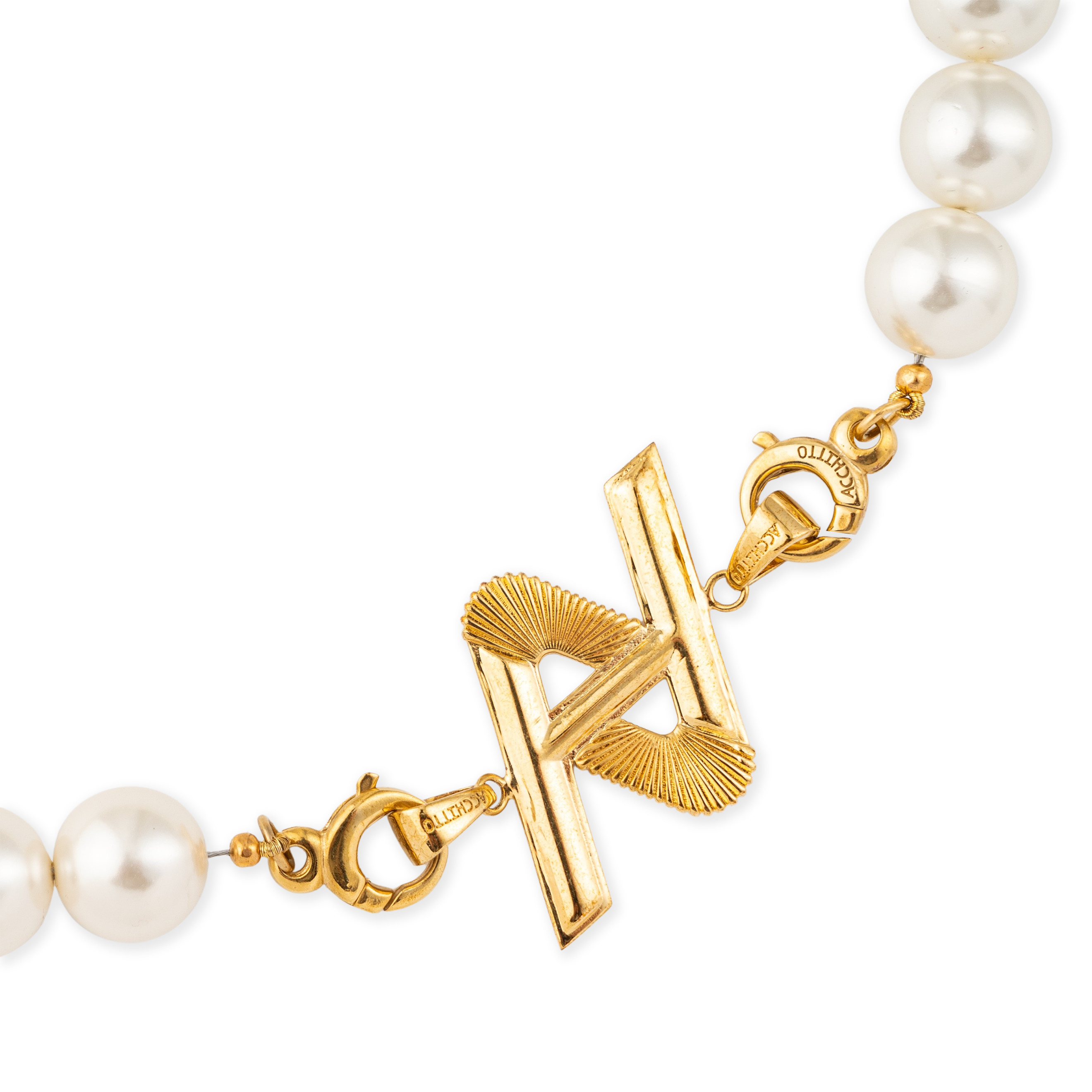 Lily white necklace with a logo double pedant