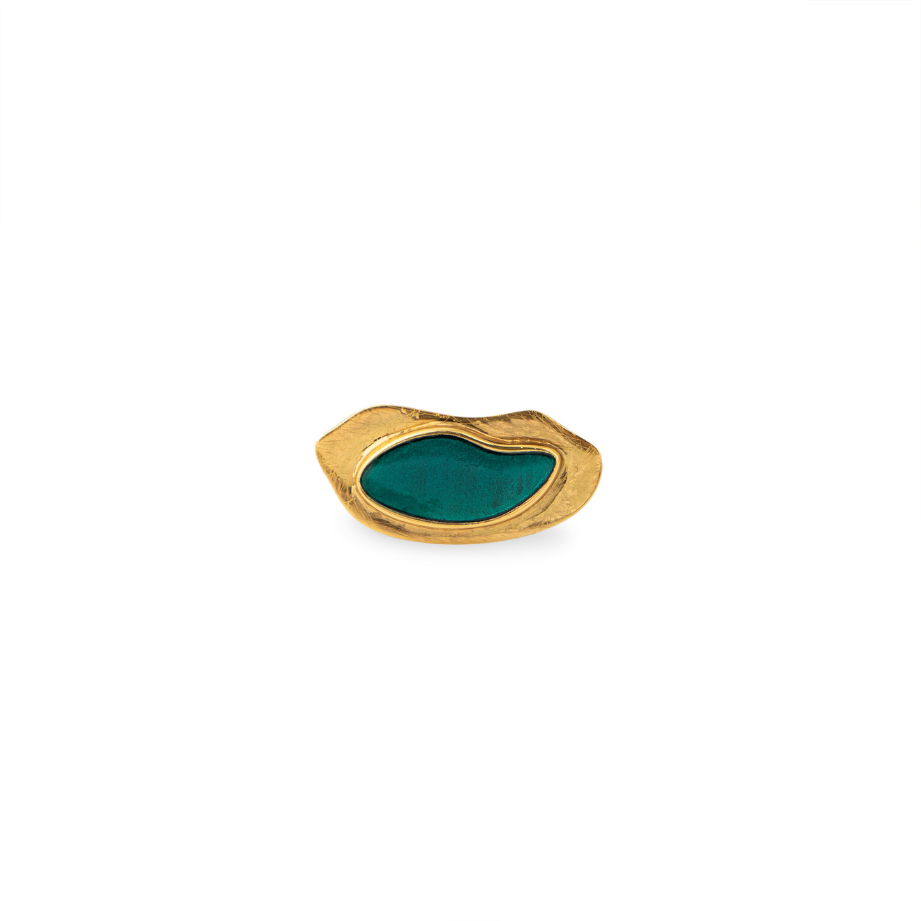 LIYA Золотистое кольцо с бирюзовой эмалью liya кольцо с позолотой и вставками из эмали
