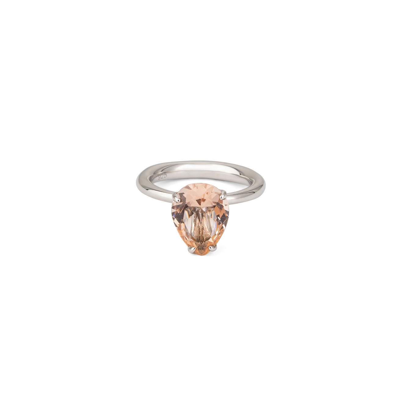 Holy Silver Серебряное кольцо с розовым кристаллом