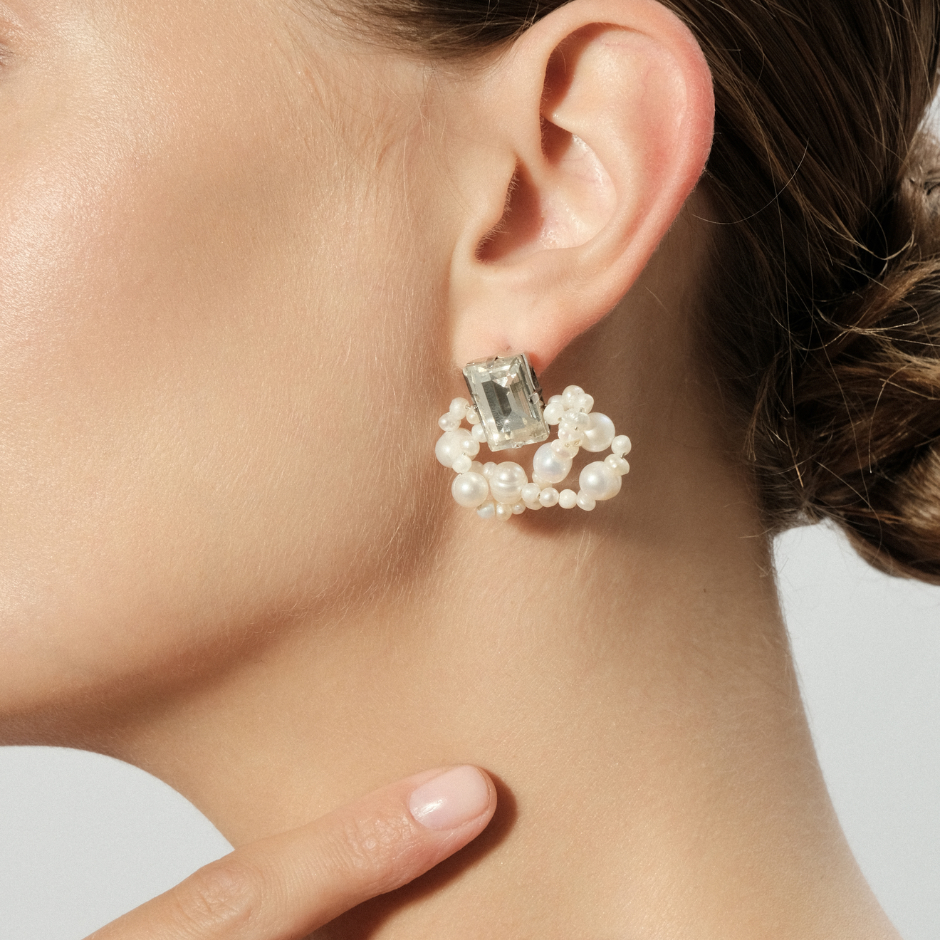 Phenomenal Studio Серьги с кристаллами и жемчугом Step Cut Pearl Crystal phenomenal studio серьги с жемчугом aqumarine earrings
