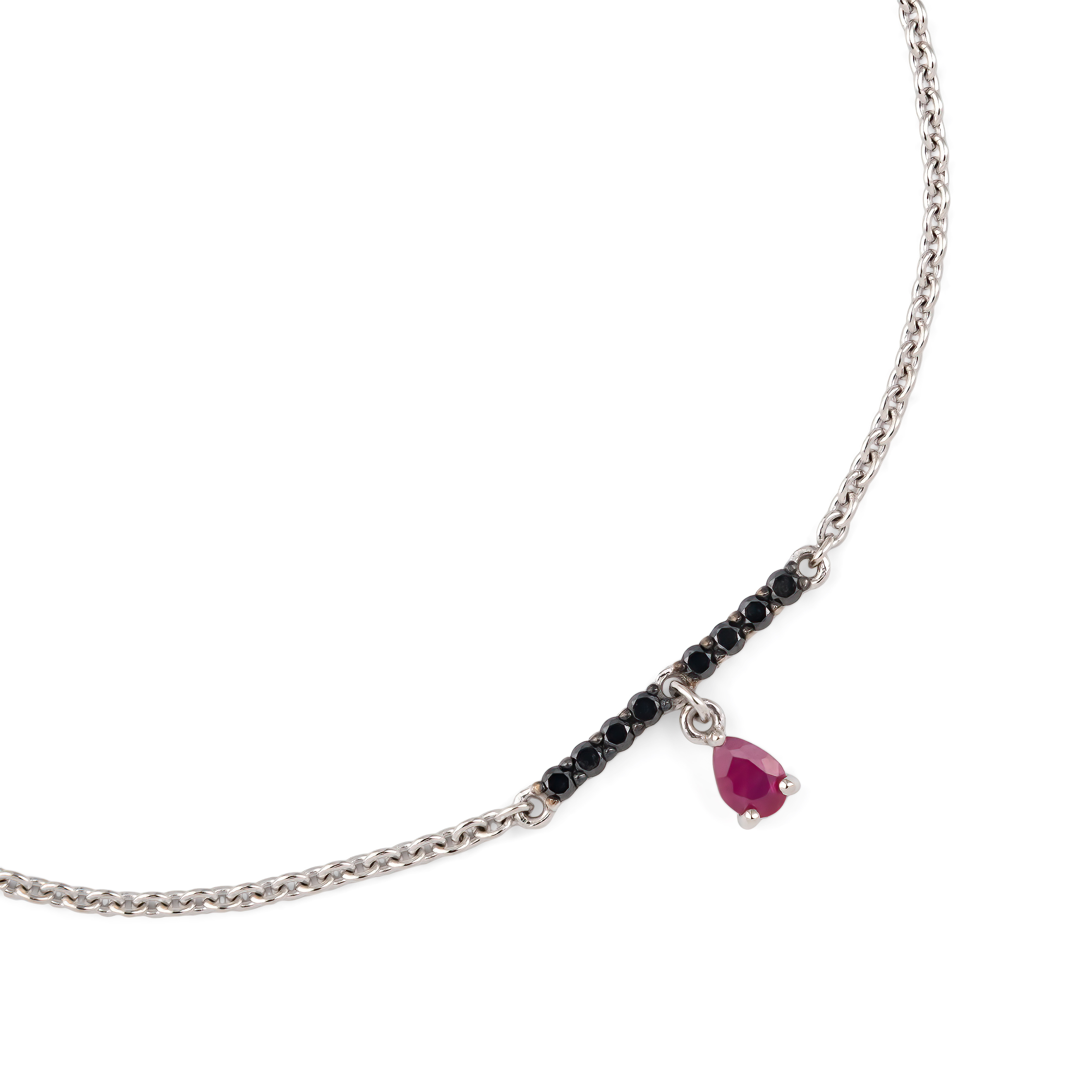 White gold bracelet with ruby and diamonds NIGHTSHADE