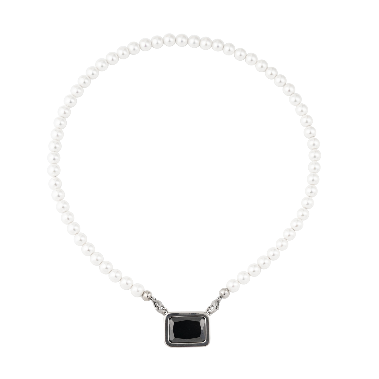 AMOVA Колье из серебра с черным кристаллом lisa smith серебристая цепочка с подвеской с черным кристаллом