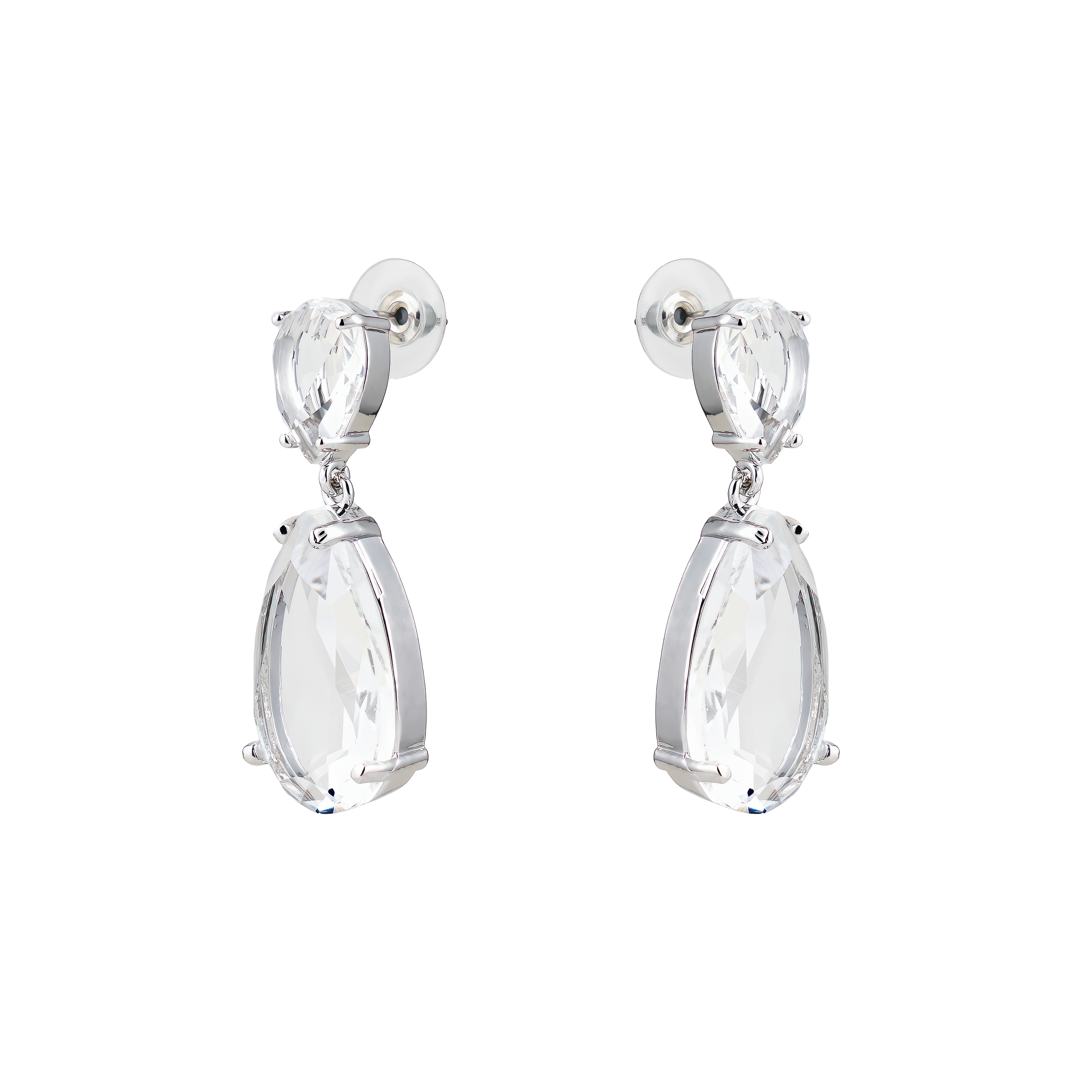 Large double earrings with crystals-camples