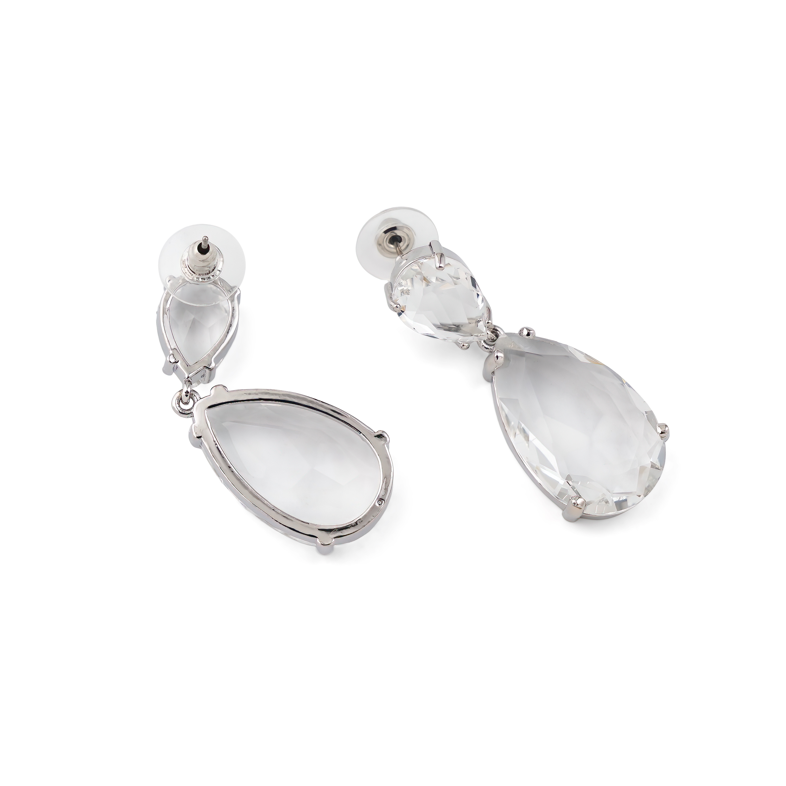 Large double earrings with crystals-camples