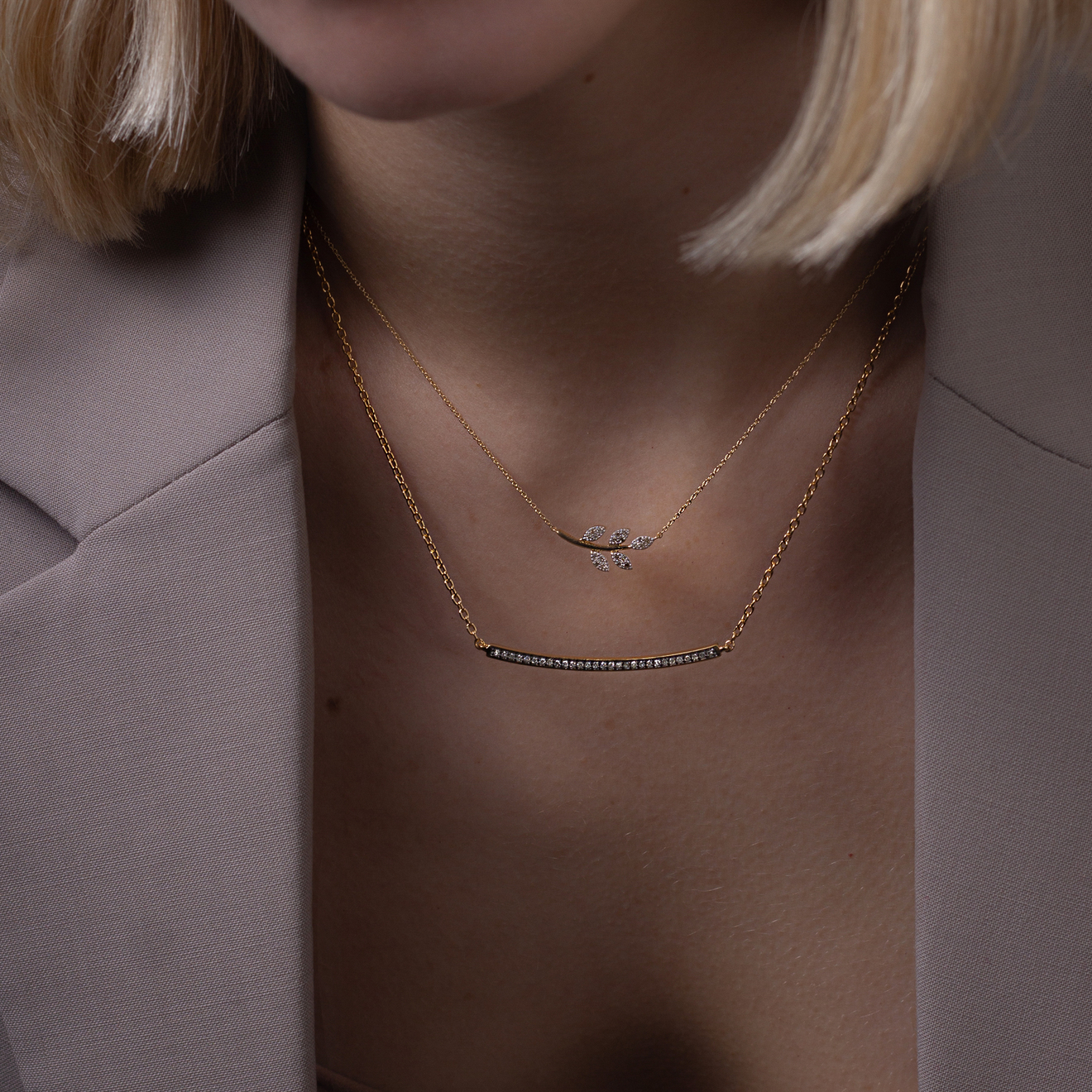 Gem Power necklace in yellow gold with diamonds