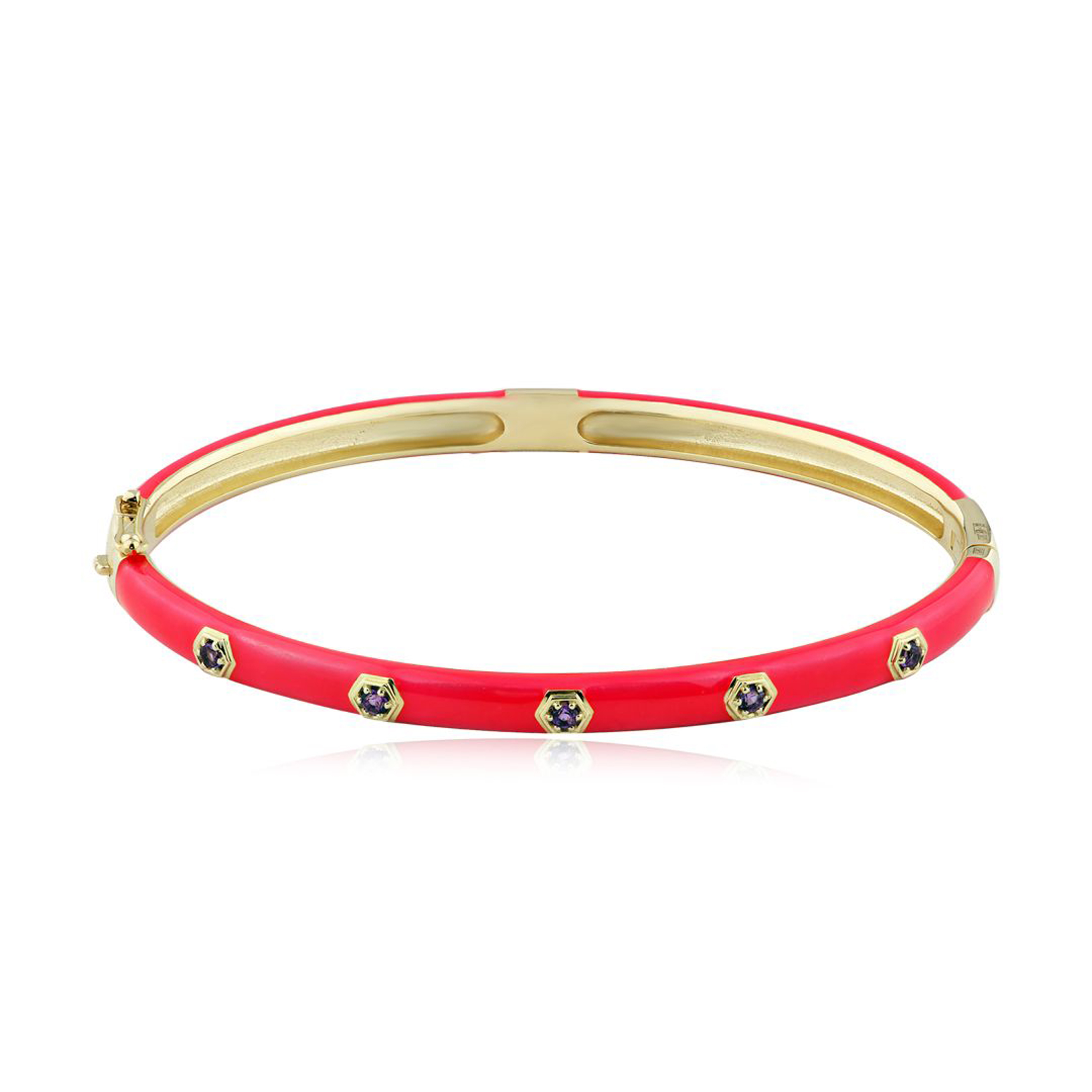 Yellow gold bracelet with CANDY amethysts