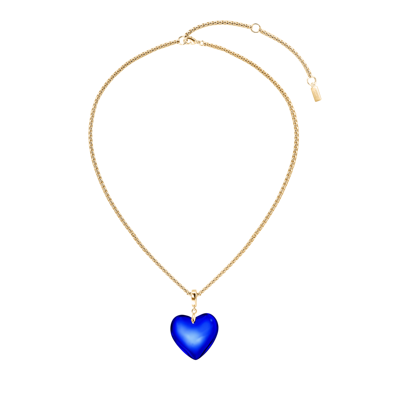 Kotlo Studio Lonely Heart Blue-Gold. Золотистая цепочка с синим сердцем aqua золотистая цепочка с розовым сердцем