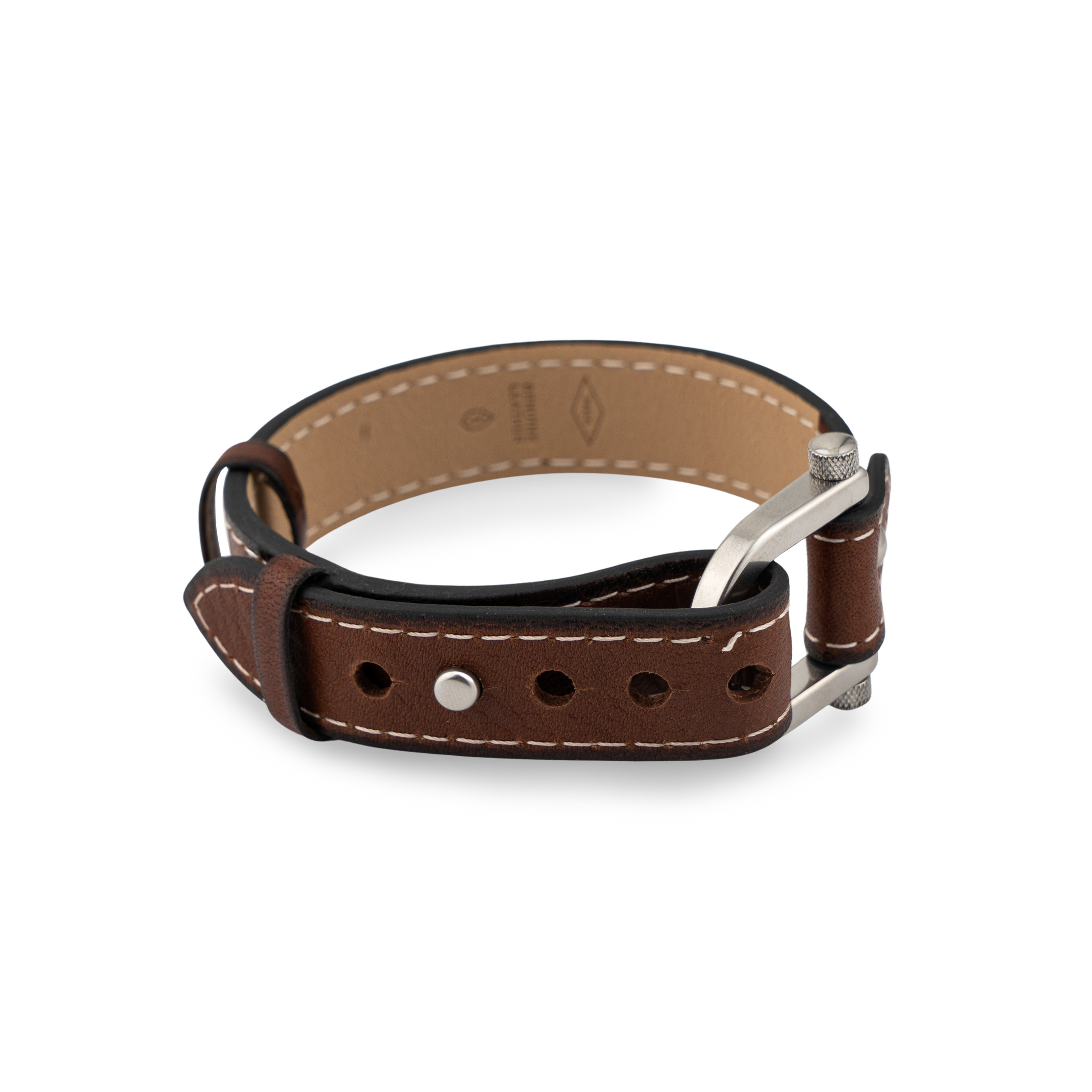 Коричневый кожаный браслет Fossil