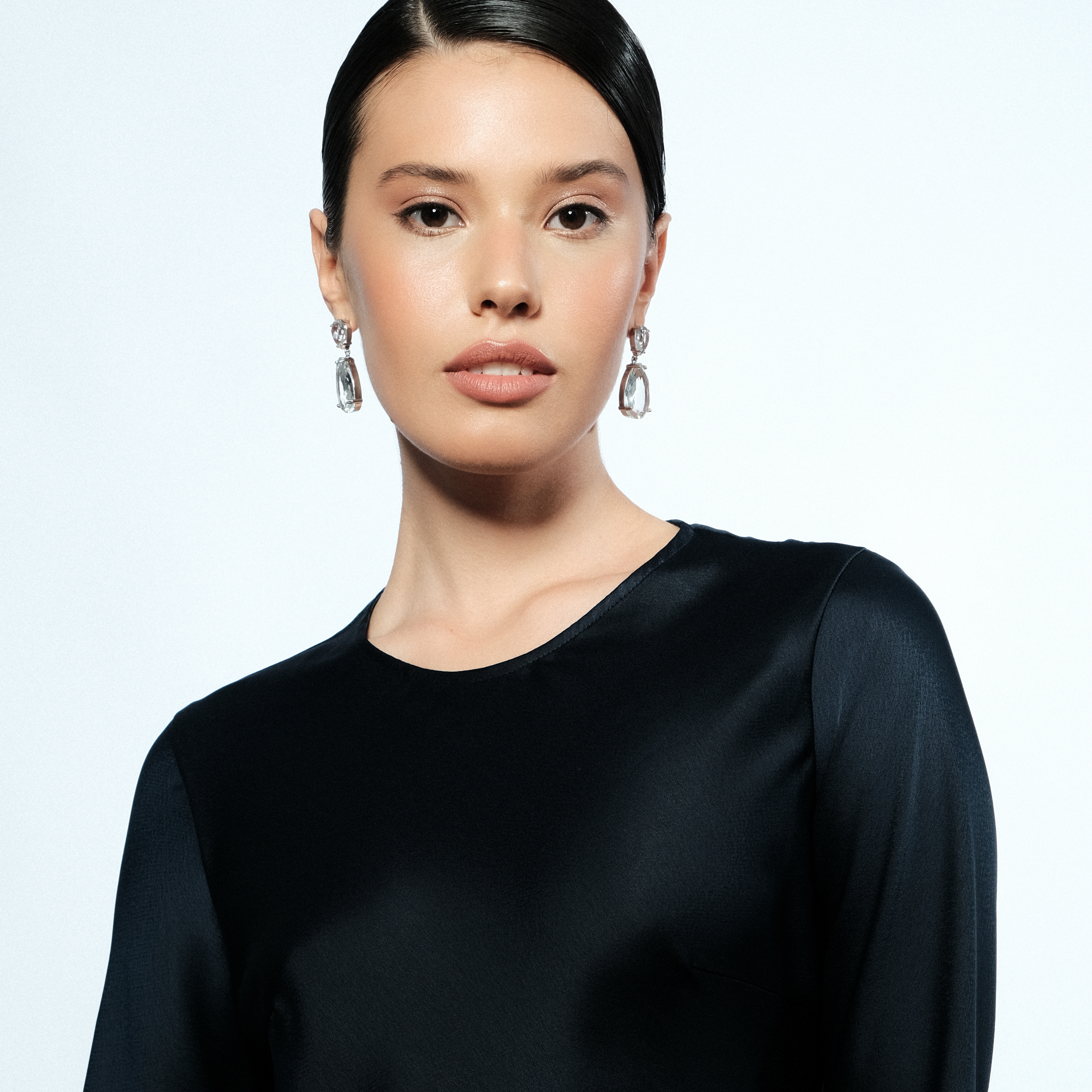 Large double earrings with crystals-camples