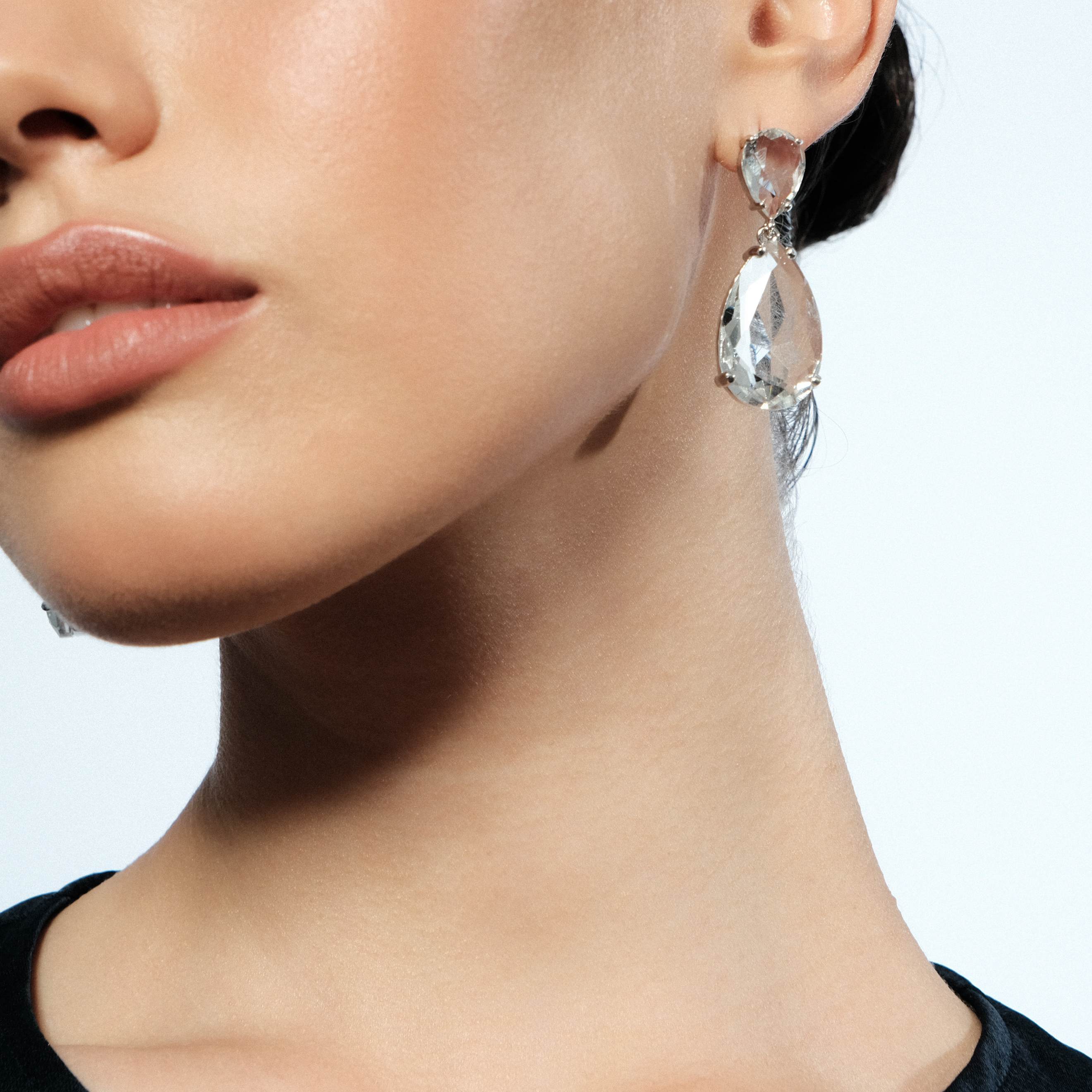 Large double earrings with crystals-camples