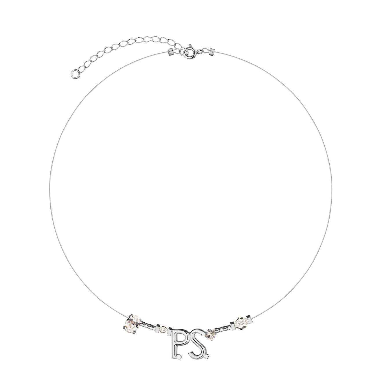 цена Phenomenal Studio Чокер с фирменным логотипом и кристаллами P.S. Mini Rhodium Necklace