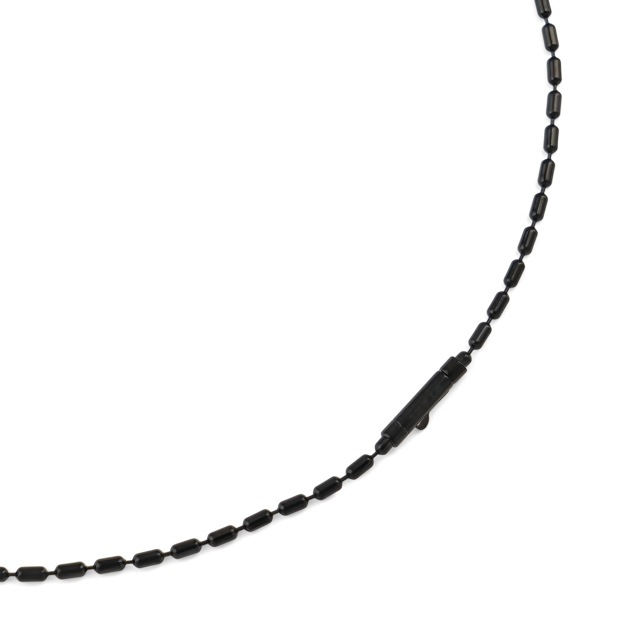 Double black pendant token on a black chain