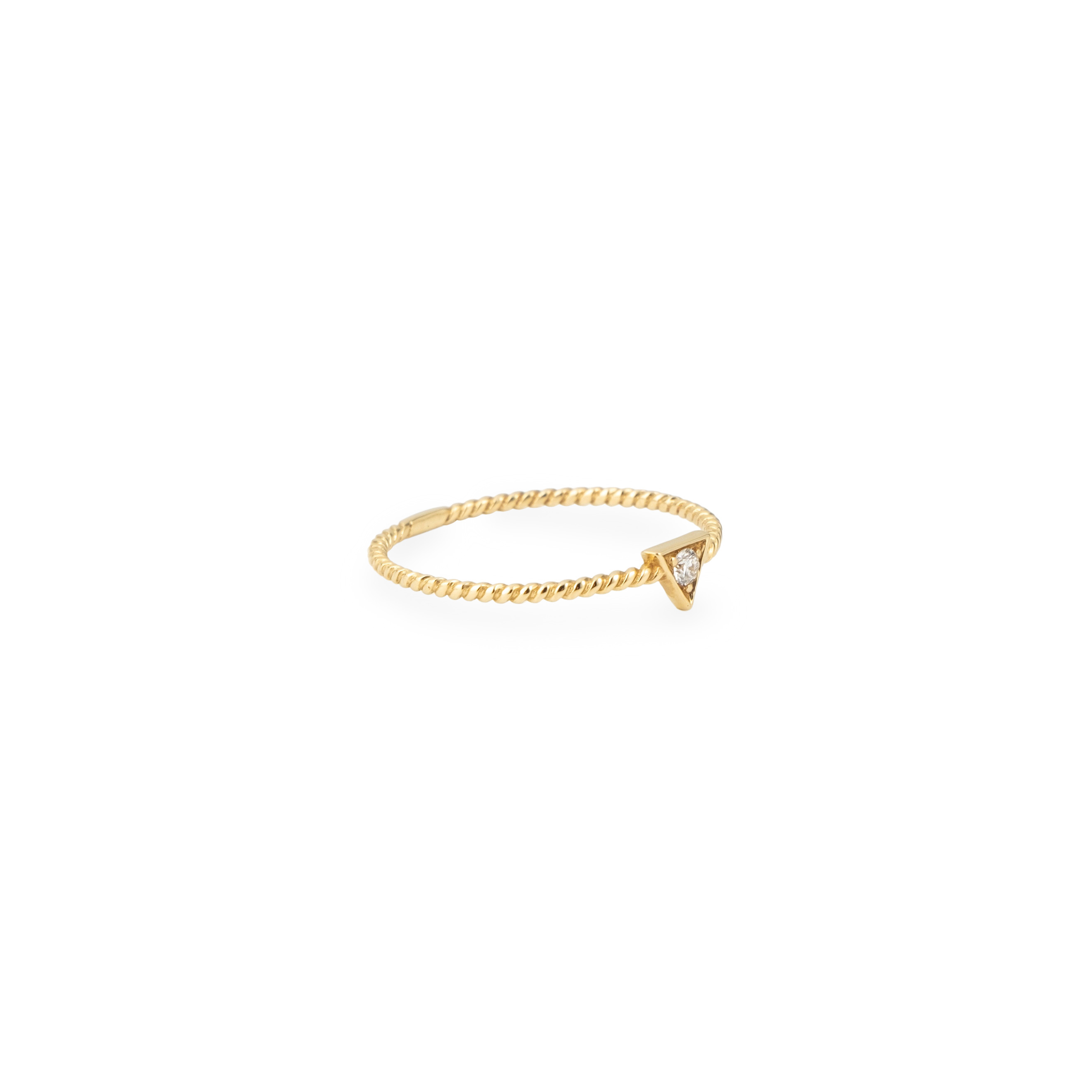 Braided Triangle ring made of gold