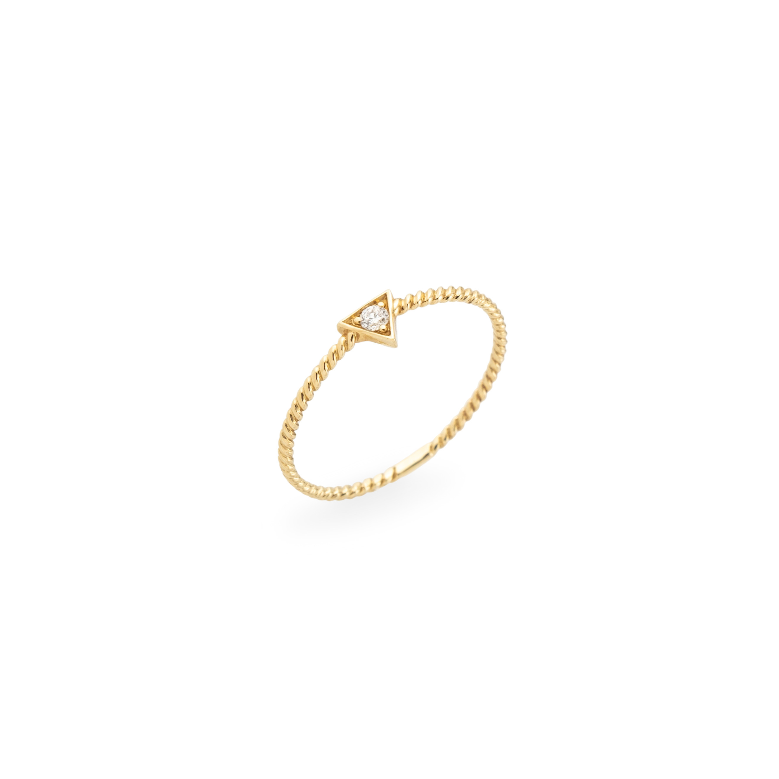 Braided Triangle ring made of gold